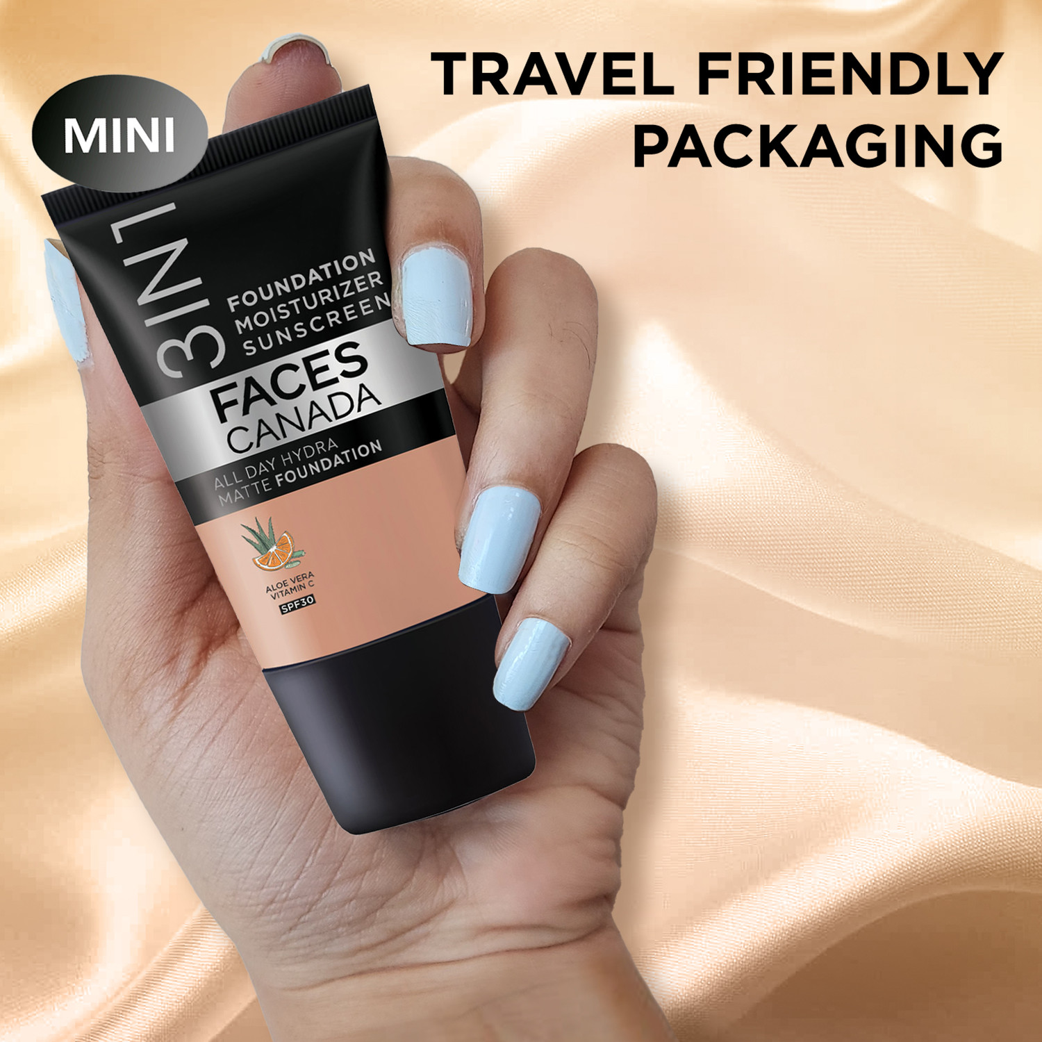 Image of FACES CANADA All Day Hydra Matte (Mini) Pack of 2 (18ml x 2)| 3 in 1 Moisturizer + SPF 30 + Foundation