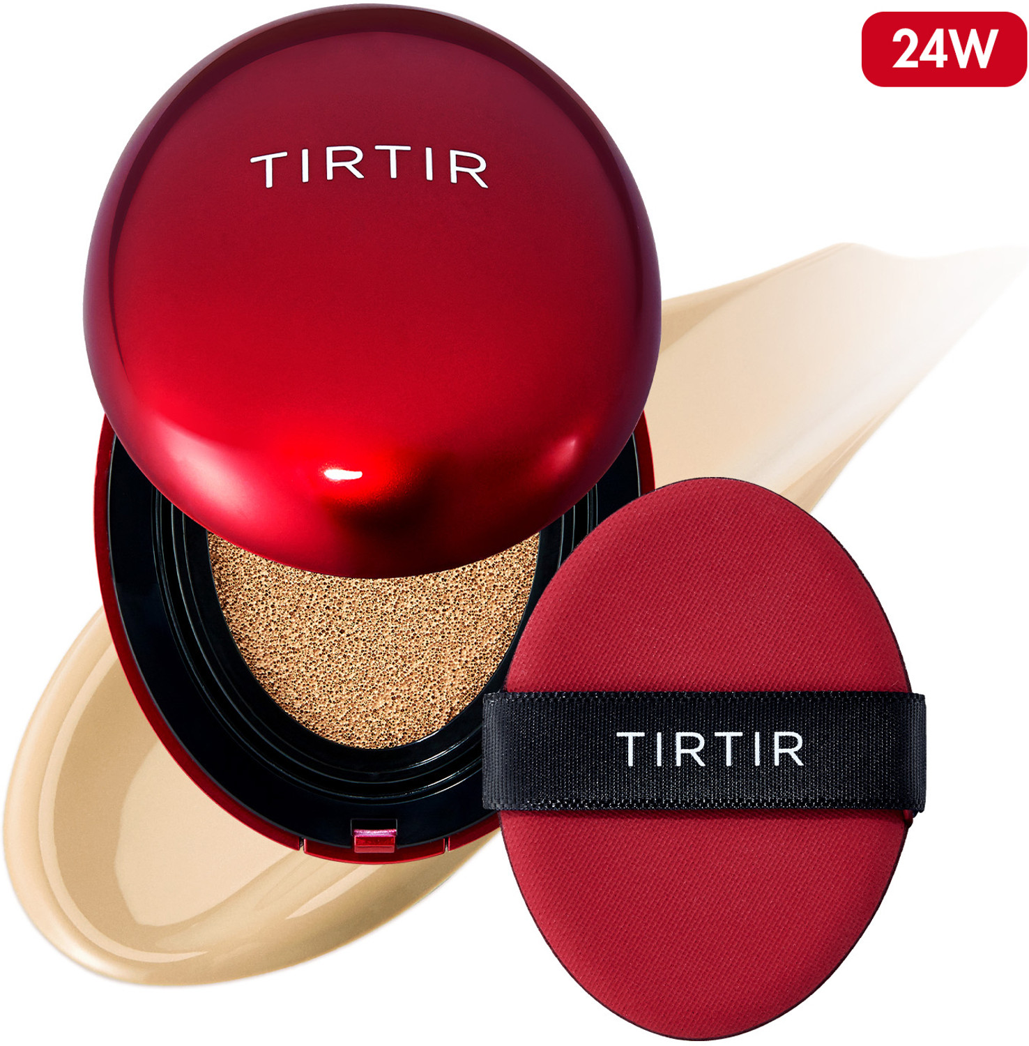 Image of Tirtir Mask Fit Red Cushion Foundation, Full coverage, #24W SOFT BEIGE Foundation