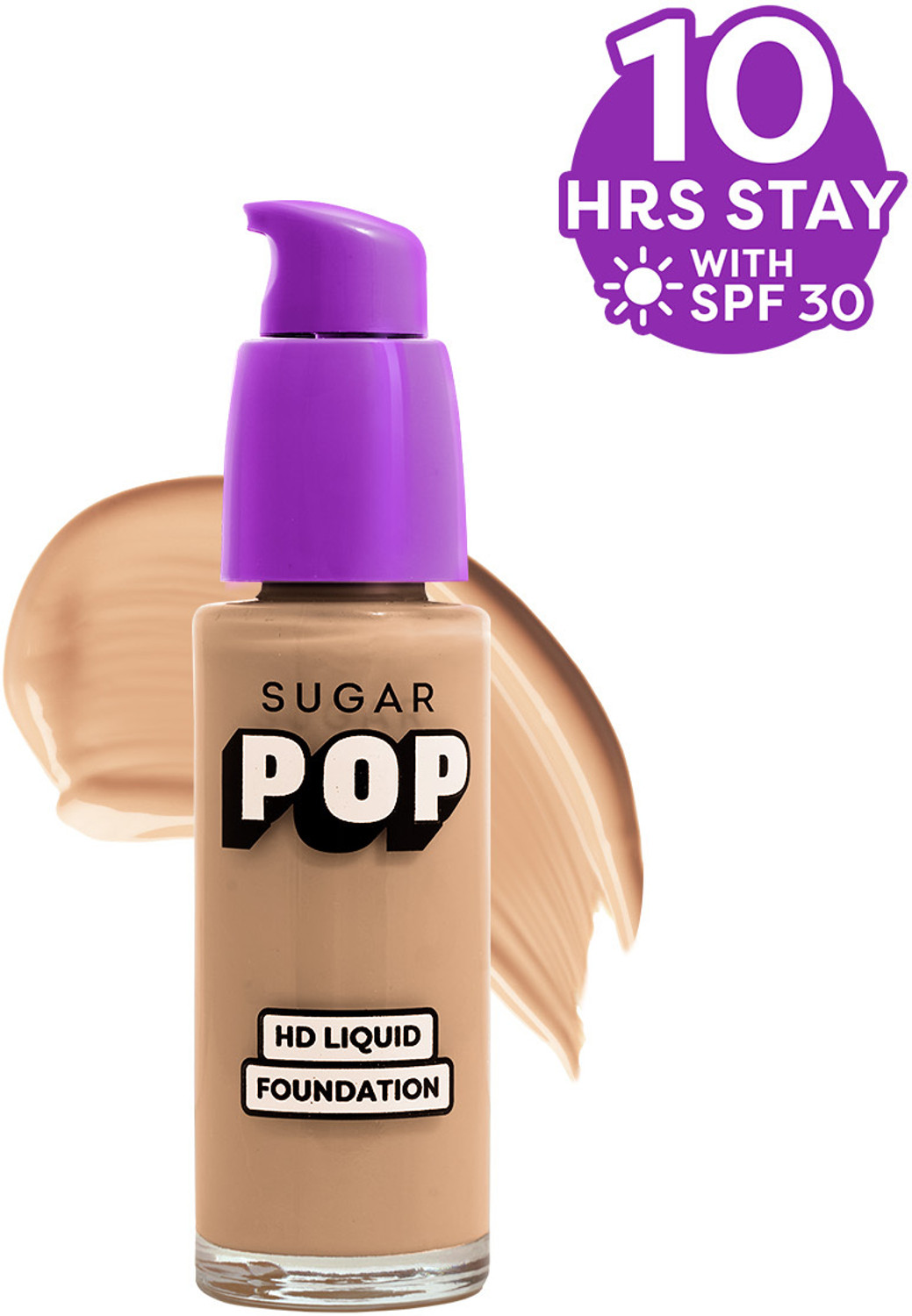 SUGAR POP HD Liquid Foundation with SPF 30 | Lasts upto 10hrs | Full Coverage Foundation