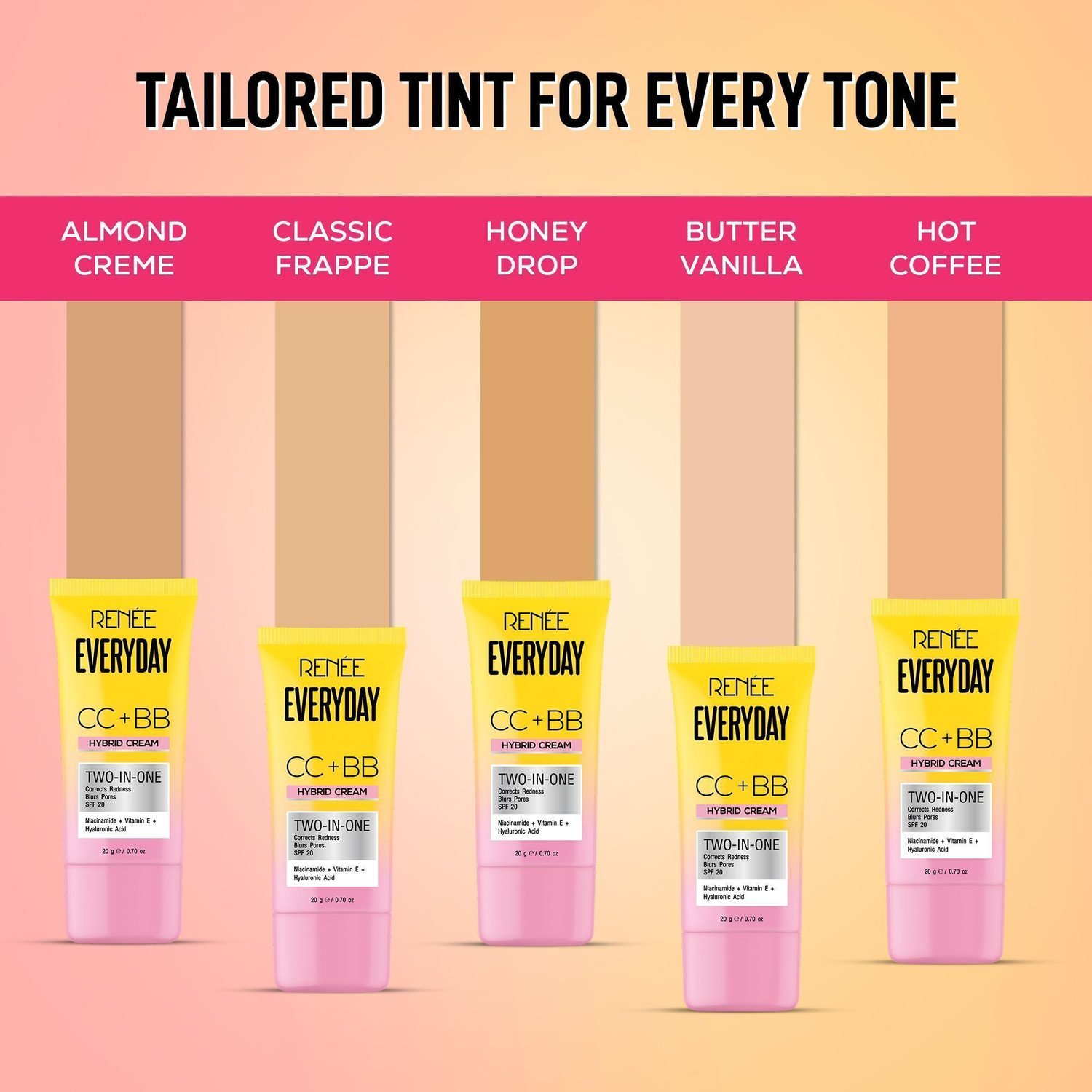 Image of Renee Everyday CC+BB Cream - SPF 20, Corrects Redness, Hydrates Skin Foundation