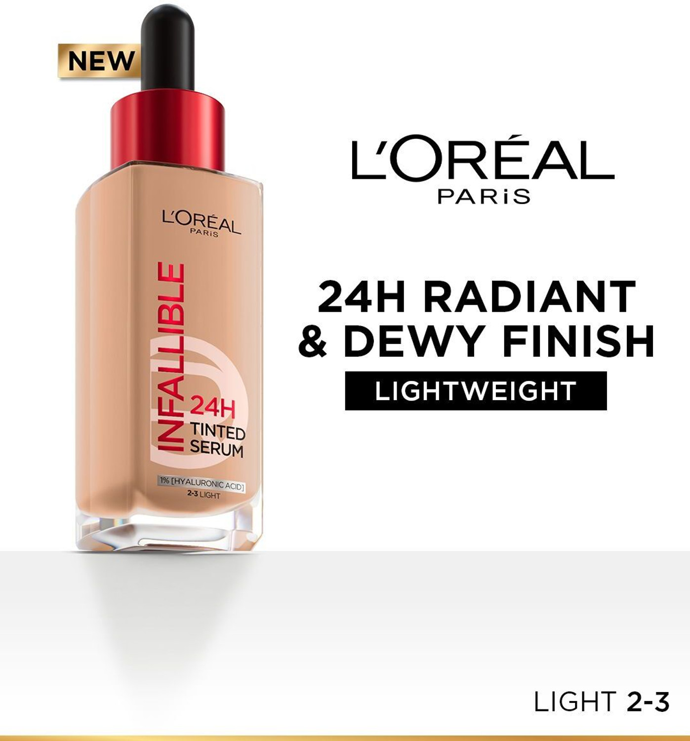 Image of L'Oreal Paris Infallible 24H Tinted Foundation with Hyaluronic Acid - 2-3 LIGHT Foundation