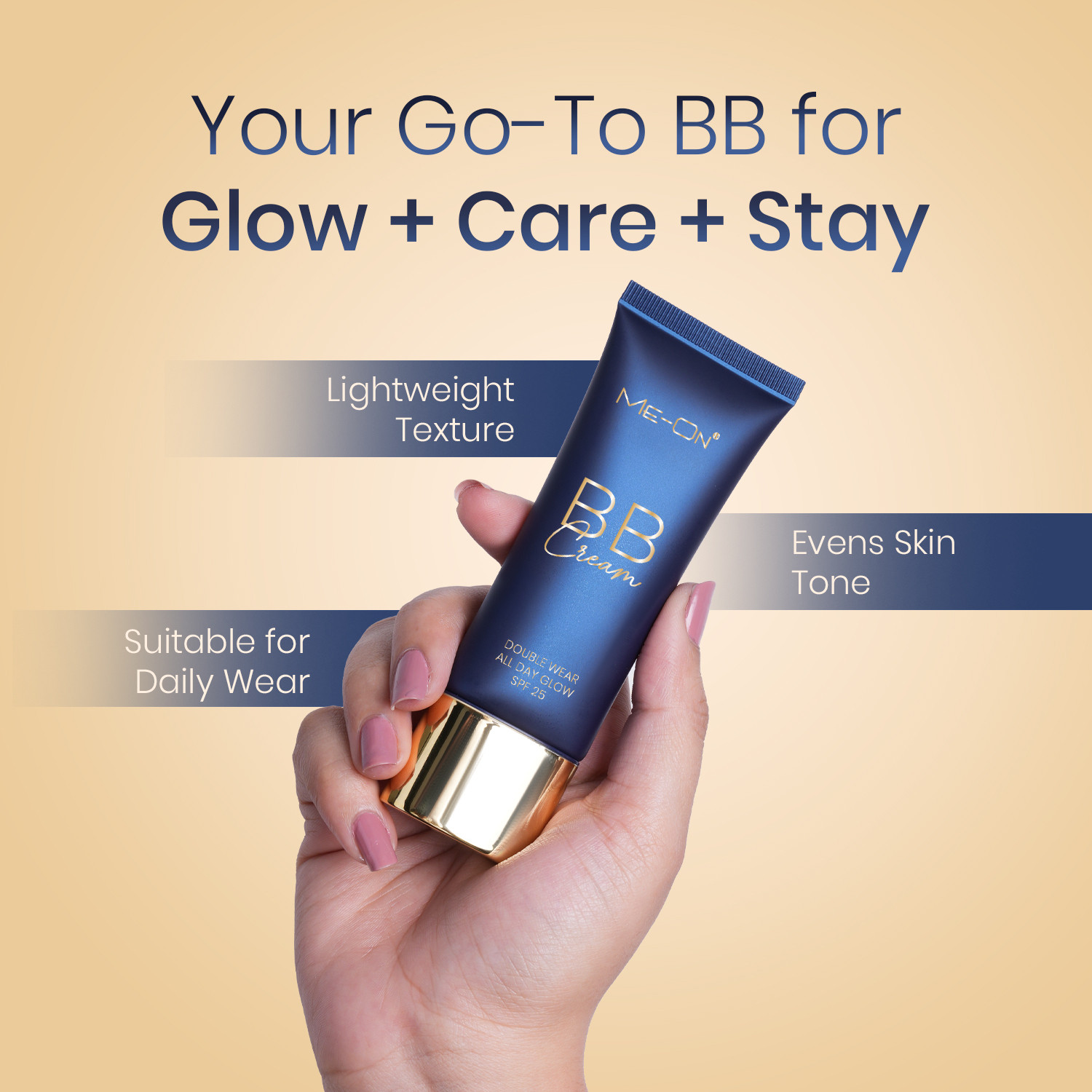 Image of Me-On Double Wear BB Cream Foundation,SPF 25, Matte Finish, Oil Control & Long-Lasting Foundation