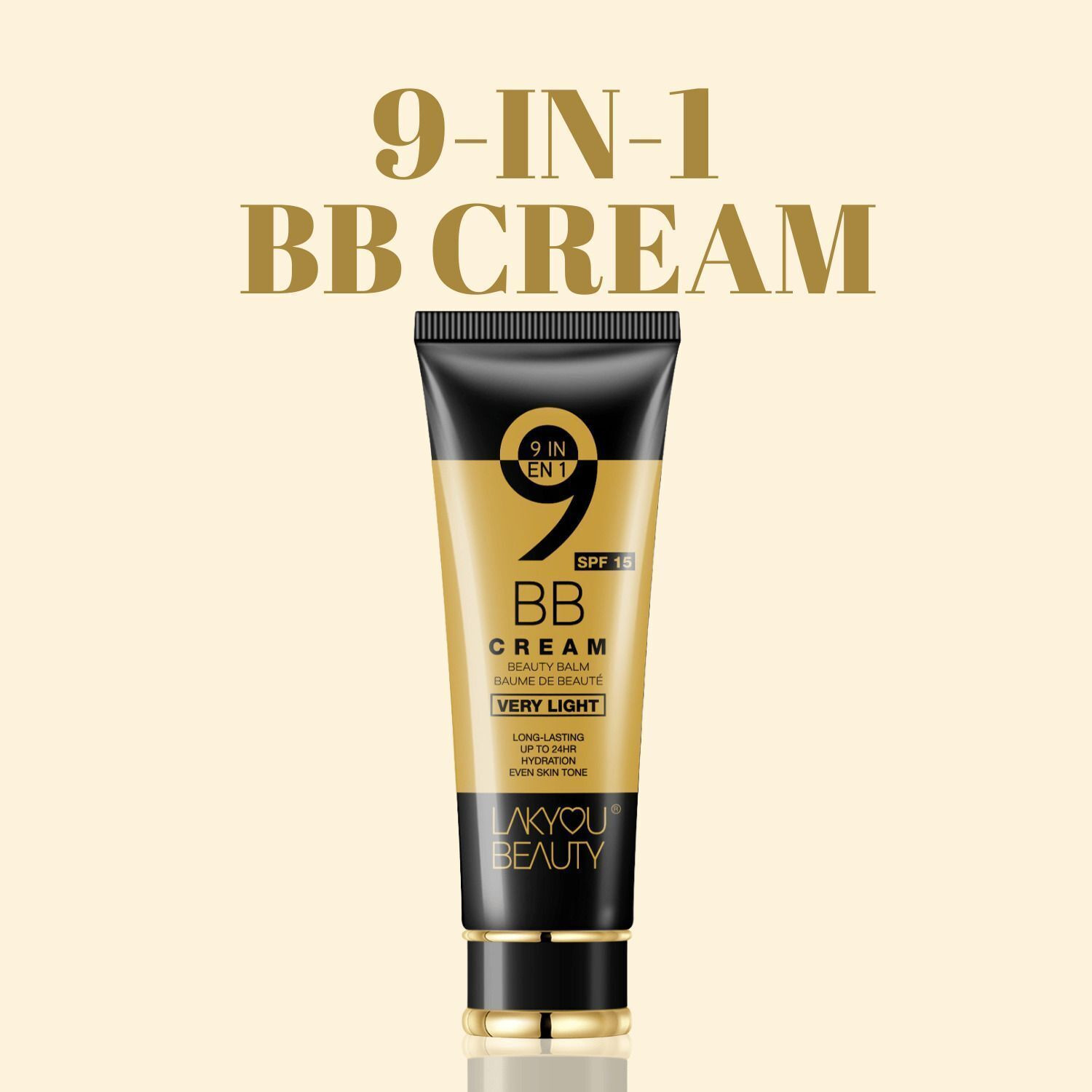 Image of Lakyou Beauty 9in1 BB Cream | Light Coverage | 24-Hour Wear | Hydration | SPF 15 | Even Tone Foundation