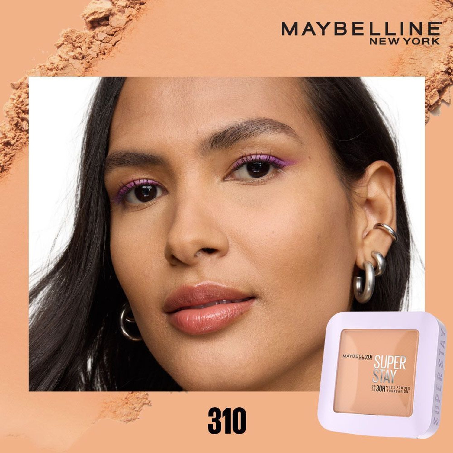 Image of MAYBELLINE NEW YORK Super Stay Flex Powder Compact, 310, 30H Full Cover, for Oily Skin Foundation