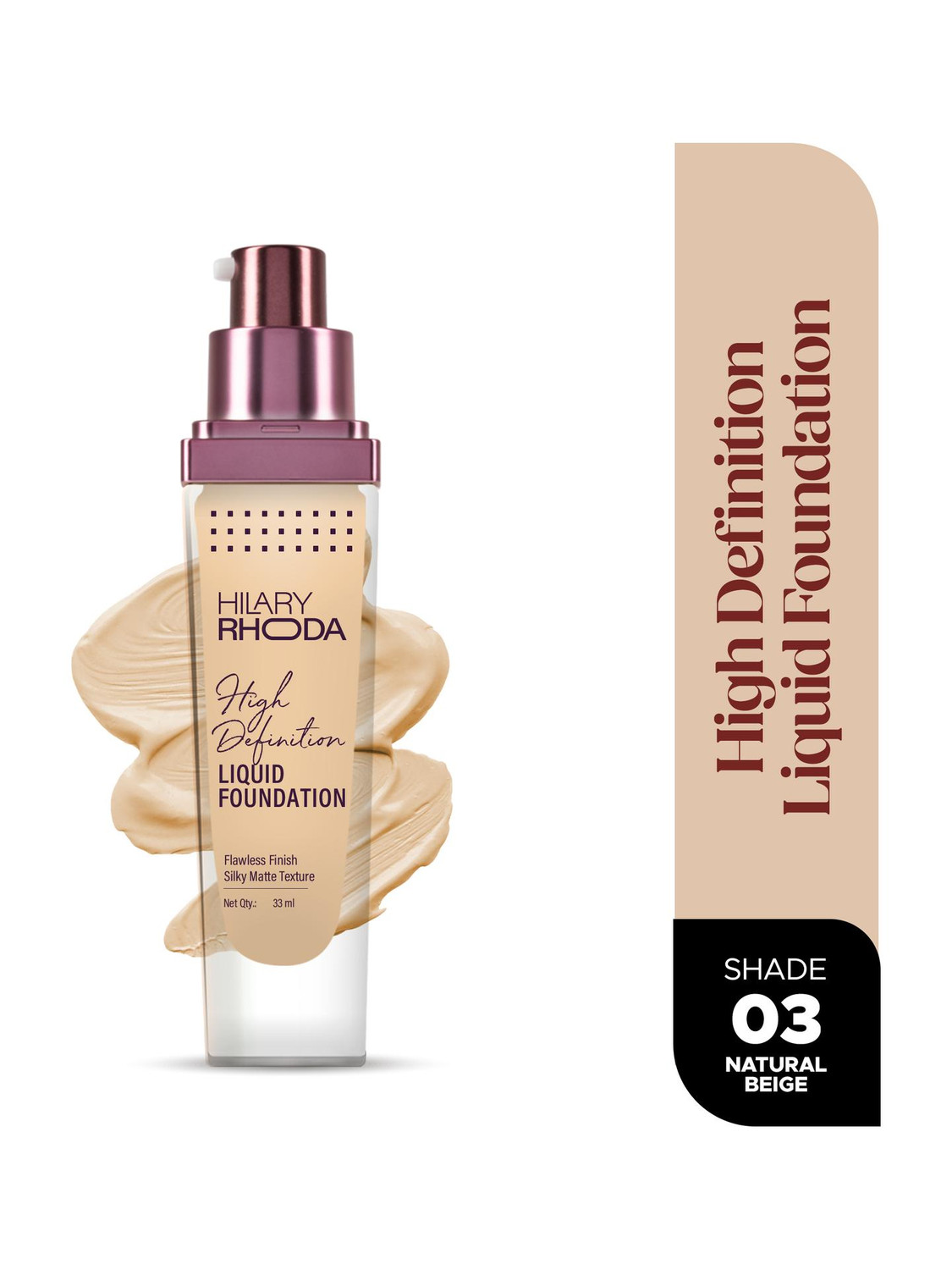Image of Hilary Rhoda High Definition Foundation | Hides Pores & Blemishes | Blendable & Matte Formula Foundation