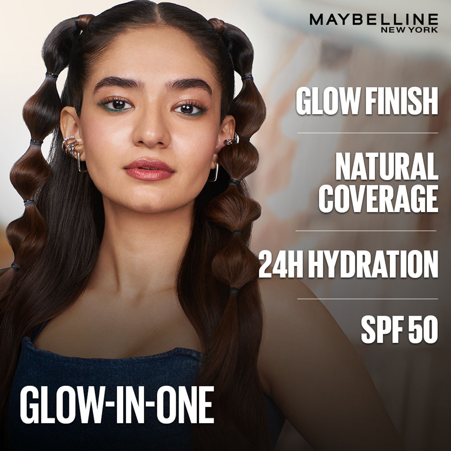 Image of MAYBELLINE NEW YORK Fit Me Glow BB Cream, SPF 50, 24H Hydration, Niacinamide Foundation