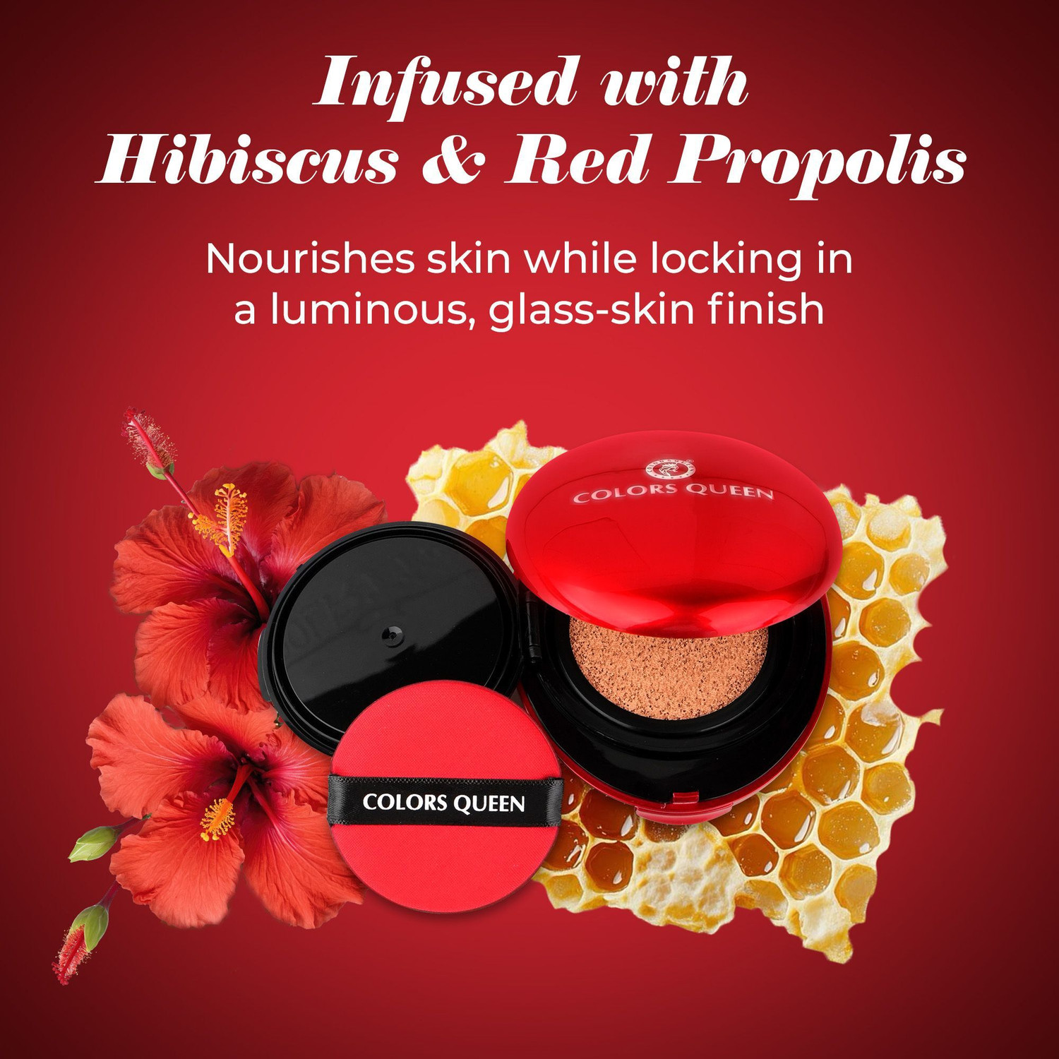 Image of COLORS QUEEN Mask Fit Red Cushion Foundation, 72Hrs Long Lasting, Satin Finish, Full Coverage Foundation