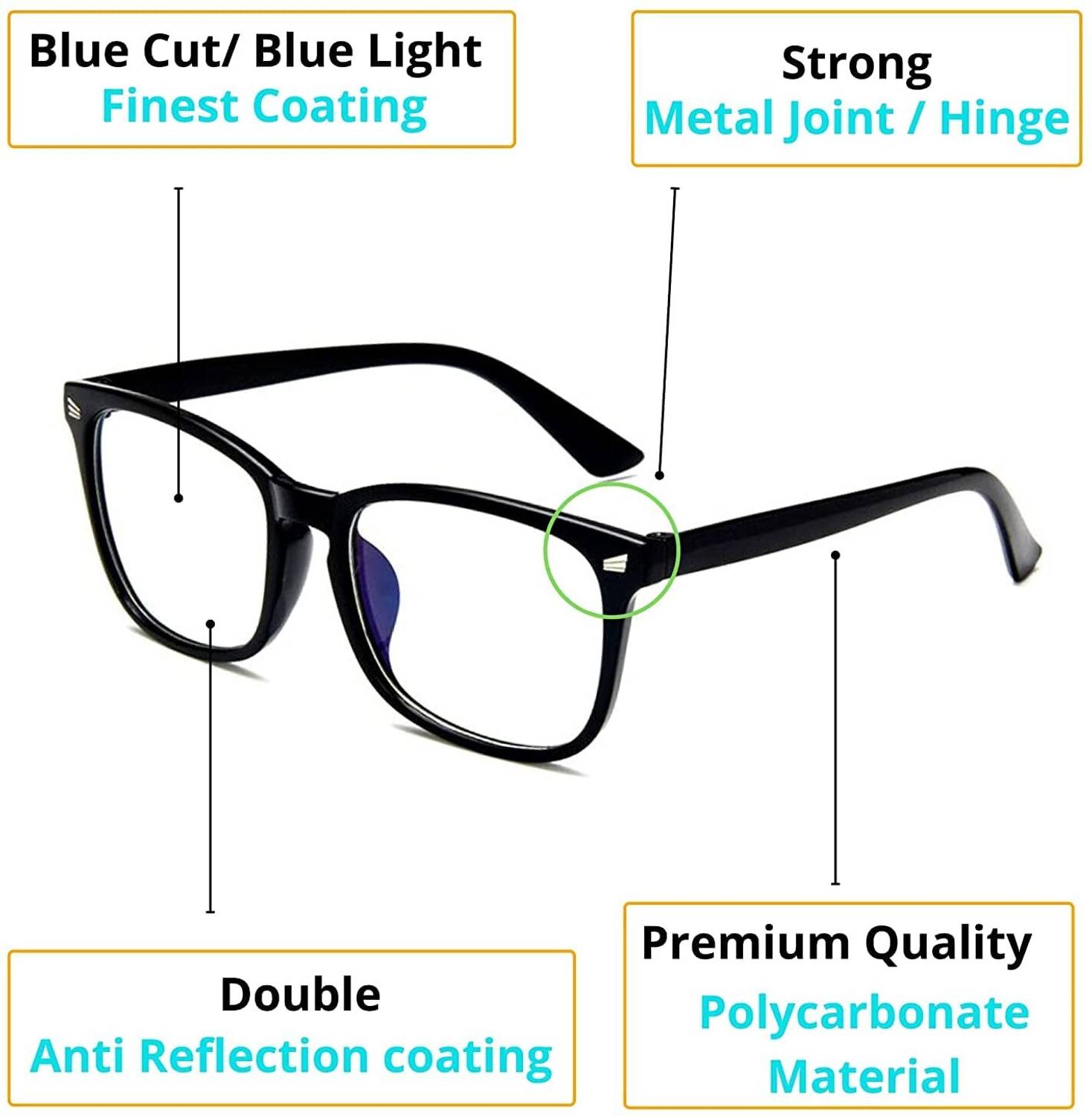 ARICKS Blue Square Frame Glasses - Image 3