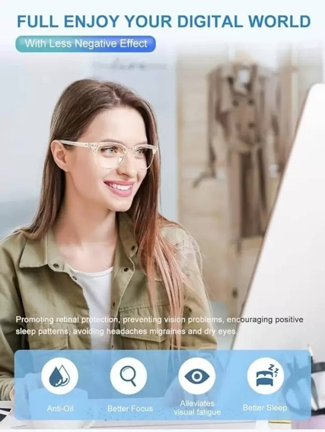 artrue Full Rim Clubmaster Blue Frame - Image 5