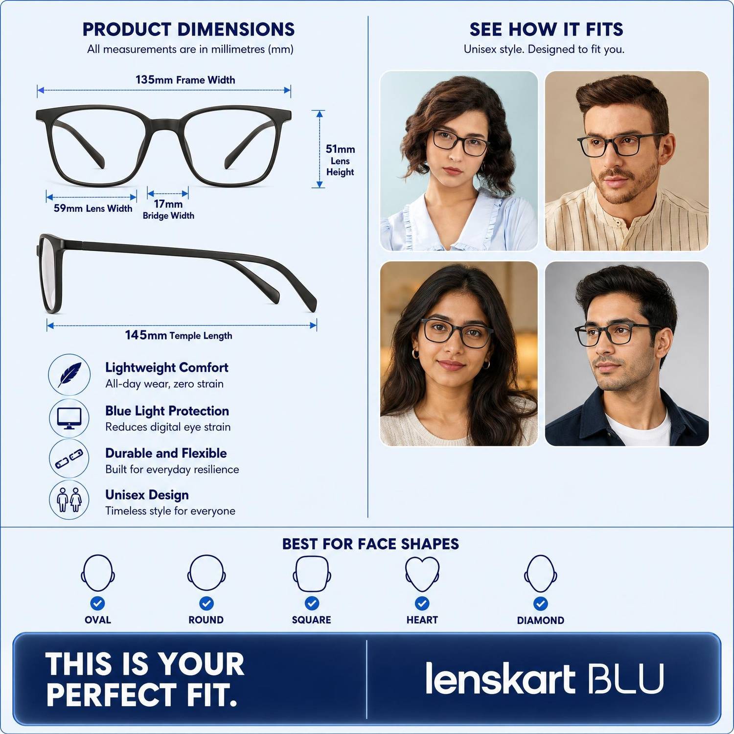 Lenskart Blu Full Rim Square Frame Glasses - Image 5