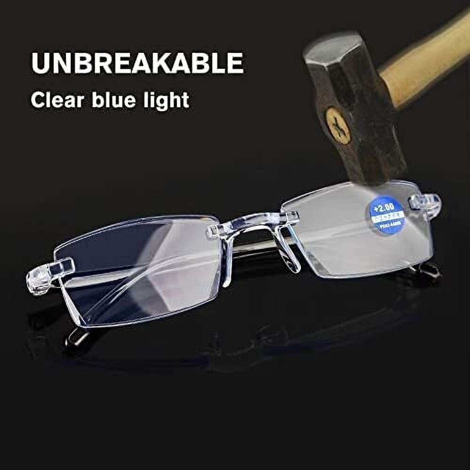 Image of Elyvo Rimless (+1.00) Rectangle Reading Glasses