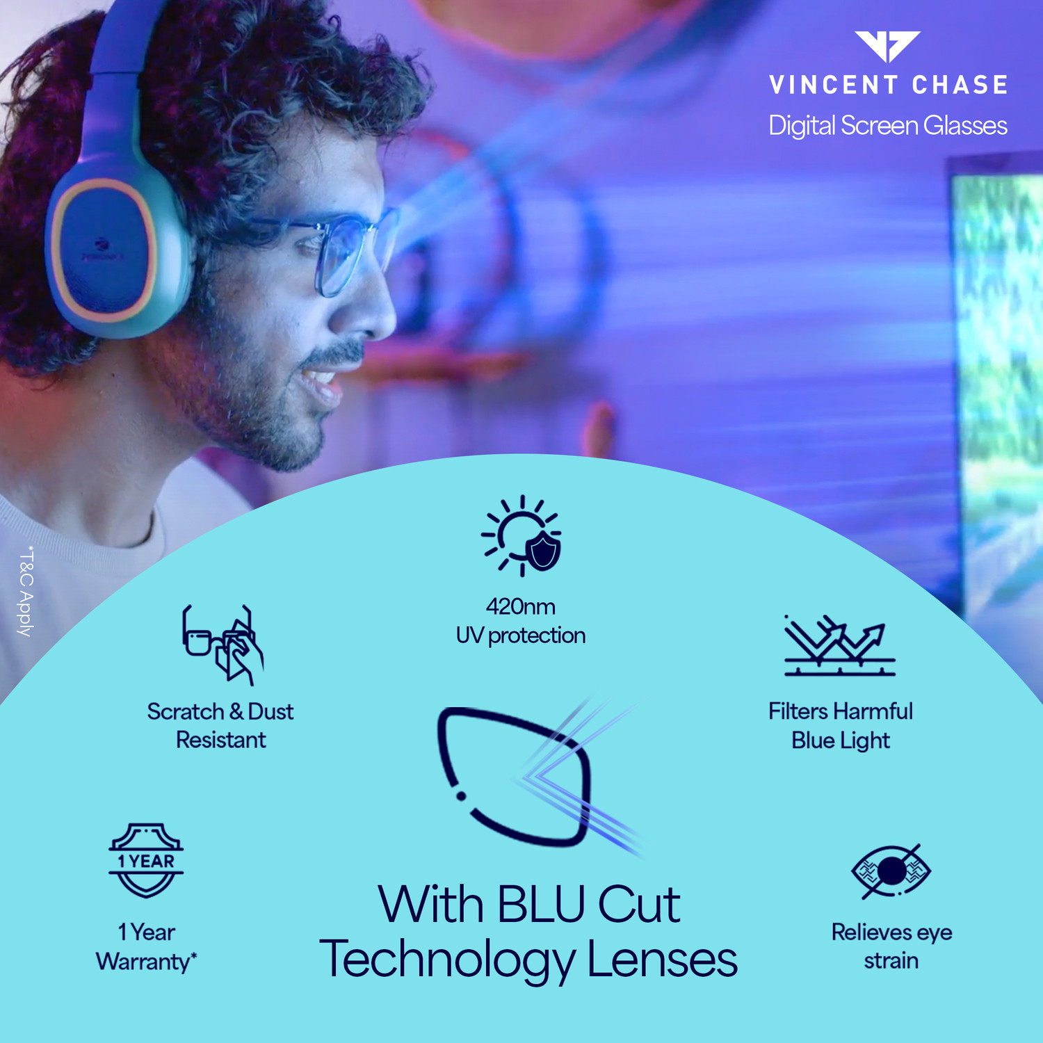 Image of VINCENT CHASE Full Rim Square Frame