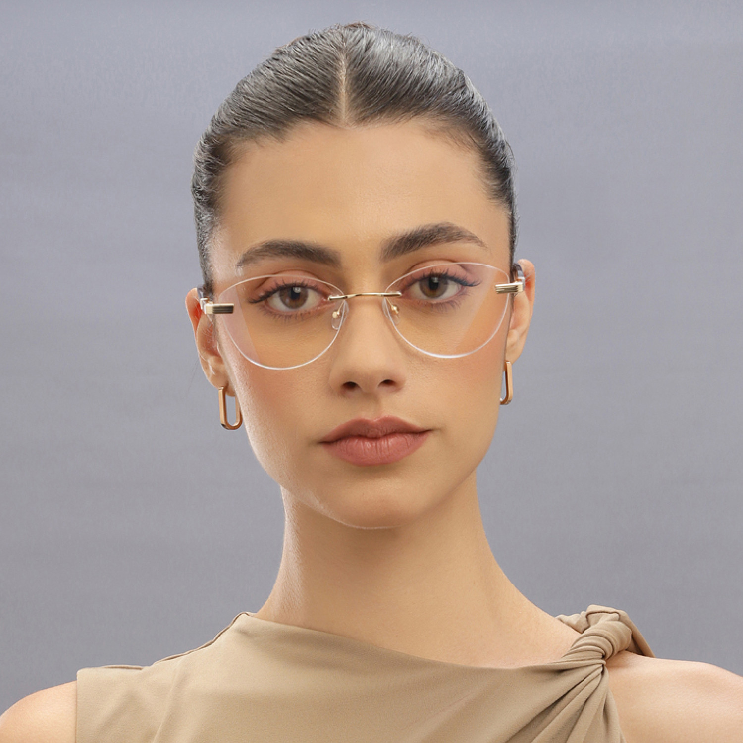 Image of john jacobs Rimless Oval Frame