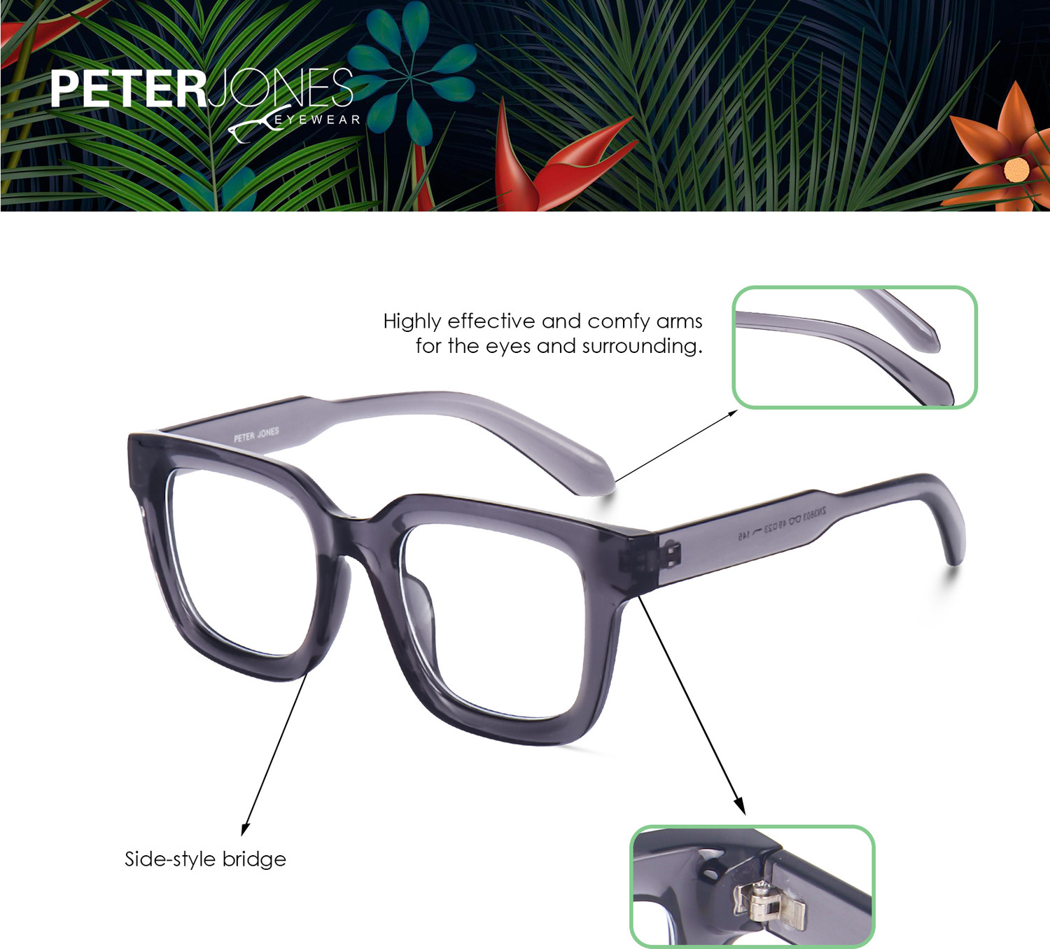 Image of PETER JONES Full Rim Square Frame