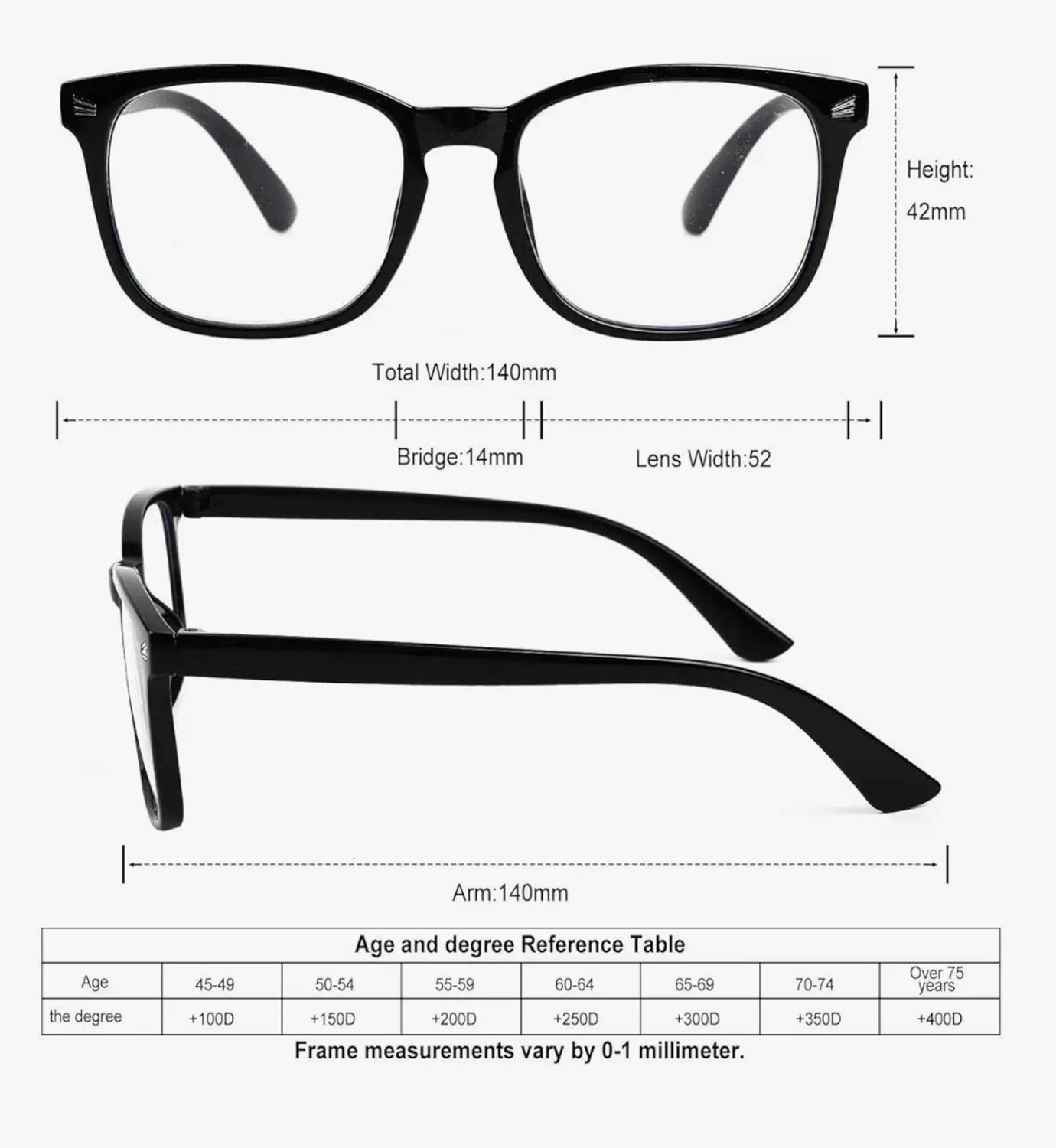 Full Rim Rectangle Frame Spectacles Blue - Image 4