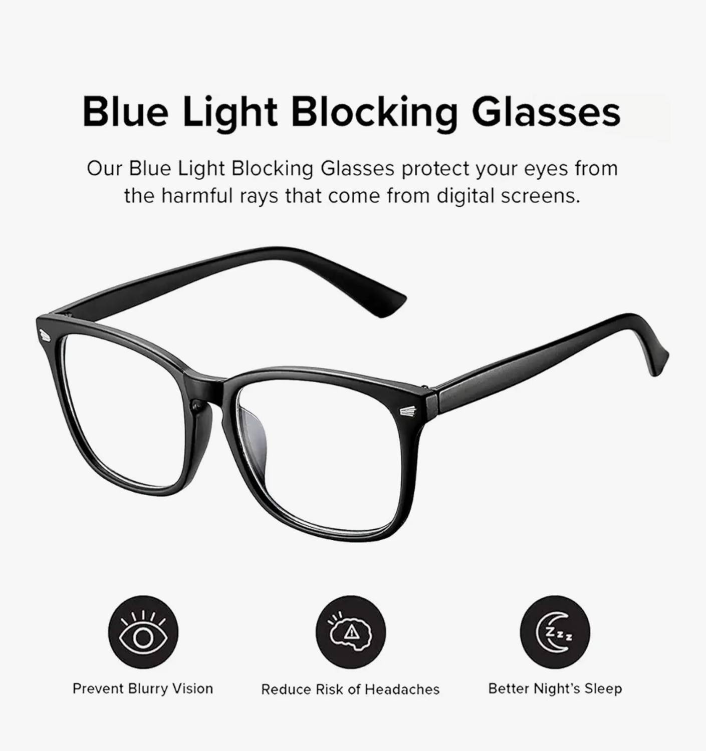 Full Rim Rectangle Frame Spectacles Blue - Image 3