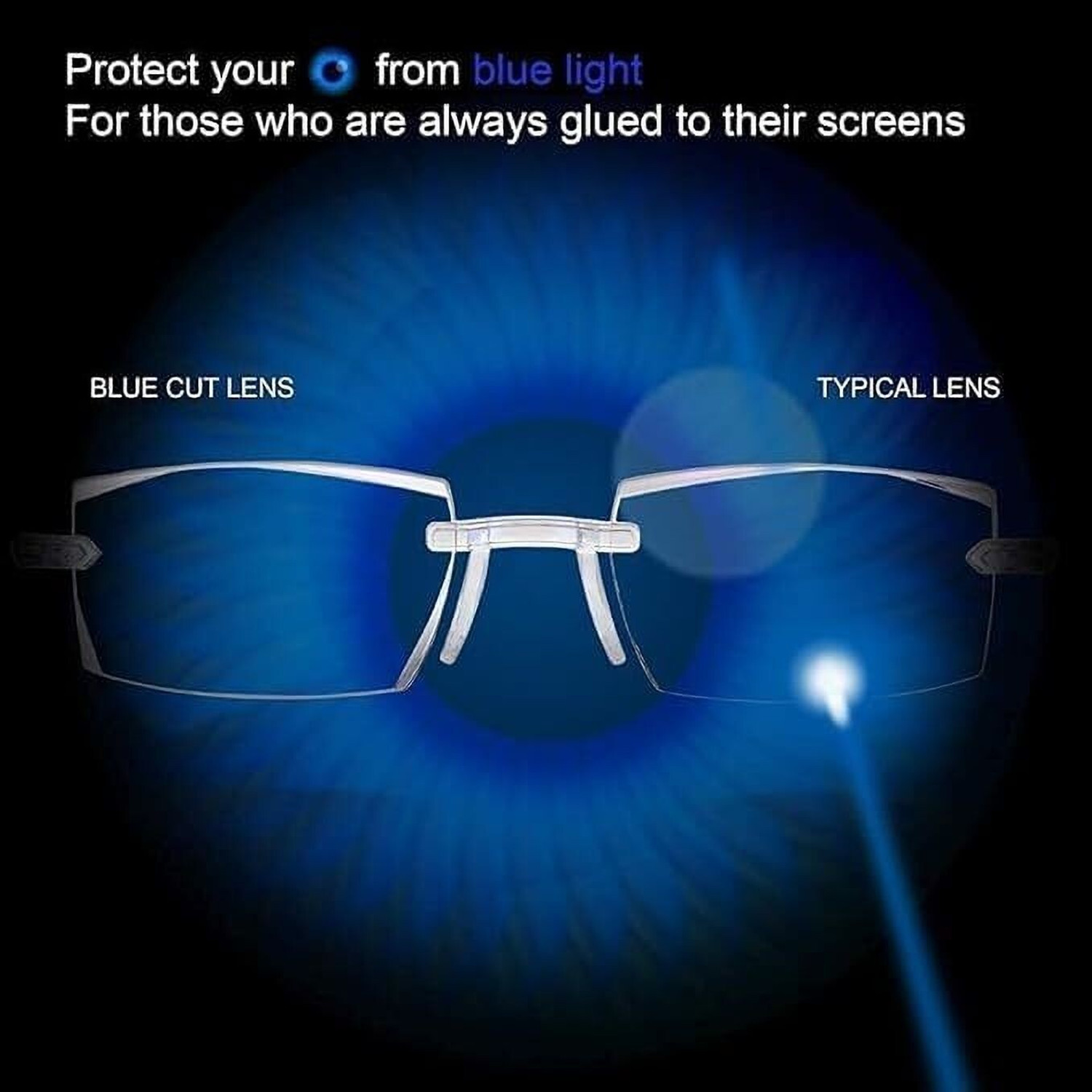 Image of Elyvo Rimless (+1.00) Rectangle Reading Glasses