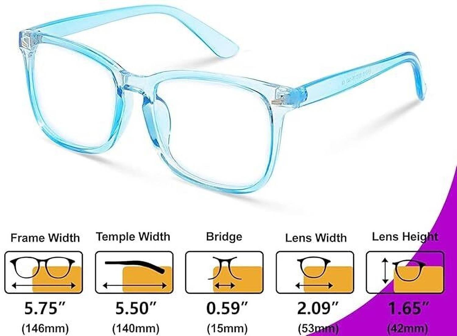 Eyestyle Full Rim Wayfarer, Rectangle Frame, Blue - Image 3