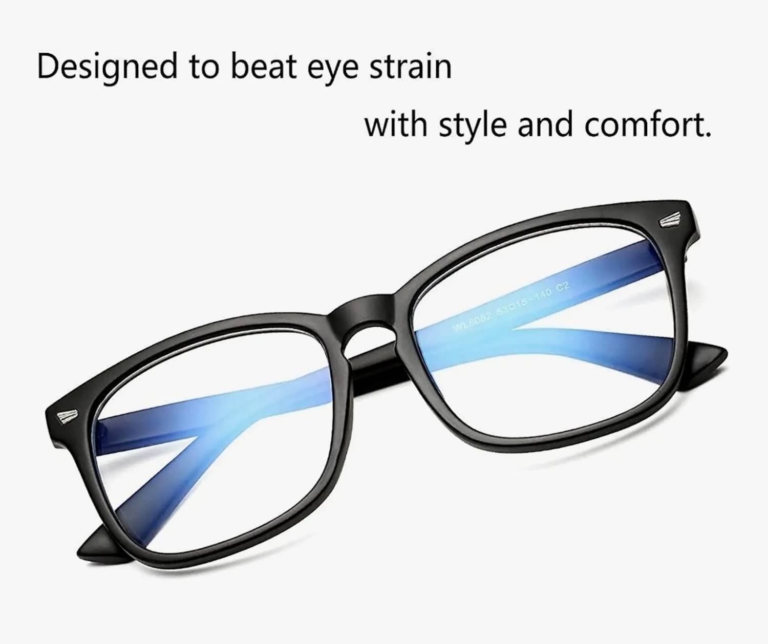 Full Rim Rectangle Frame Spectacles Blue - Image 2