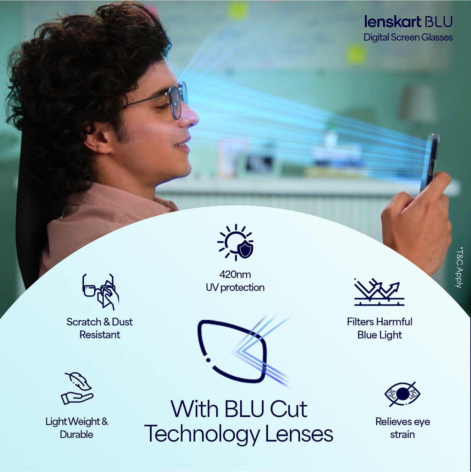 Image of Lenskart Blu Full Rim Rectangle Frame