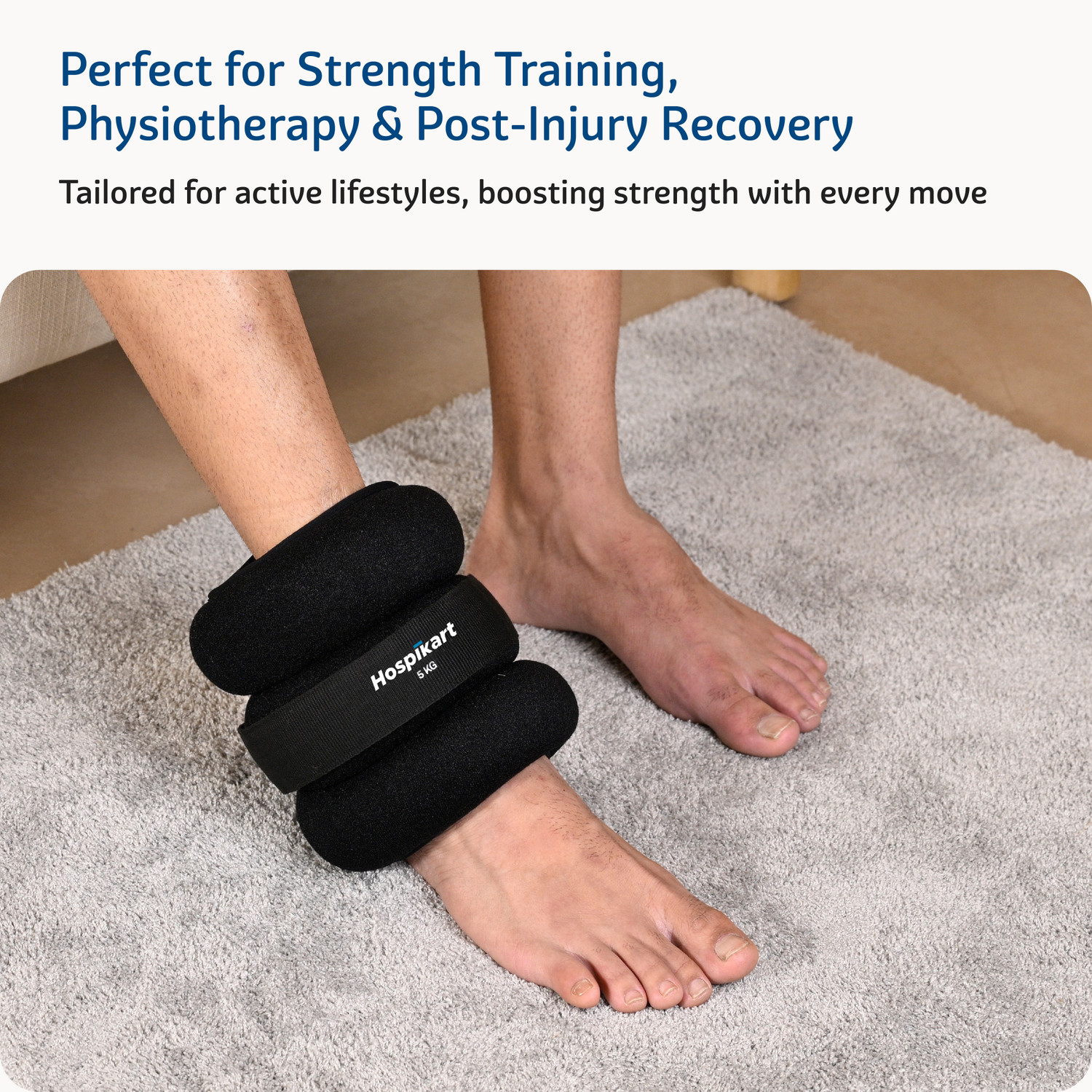 Image of HOSPIKART Weight Cuff for Strength Gain, Physiotherapy & Rehabilitation Black Ankle & Wrist Weight