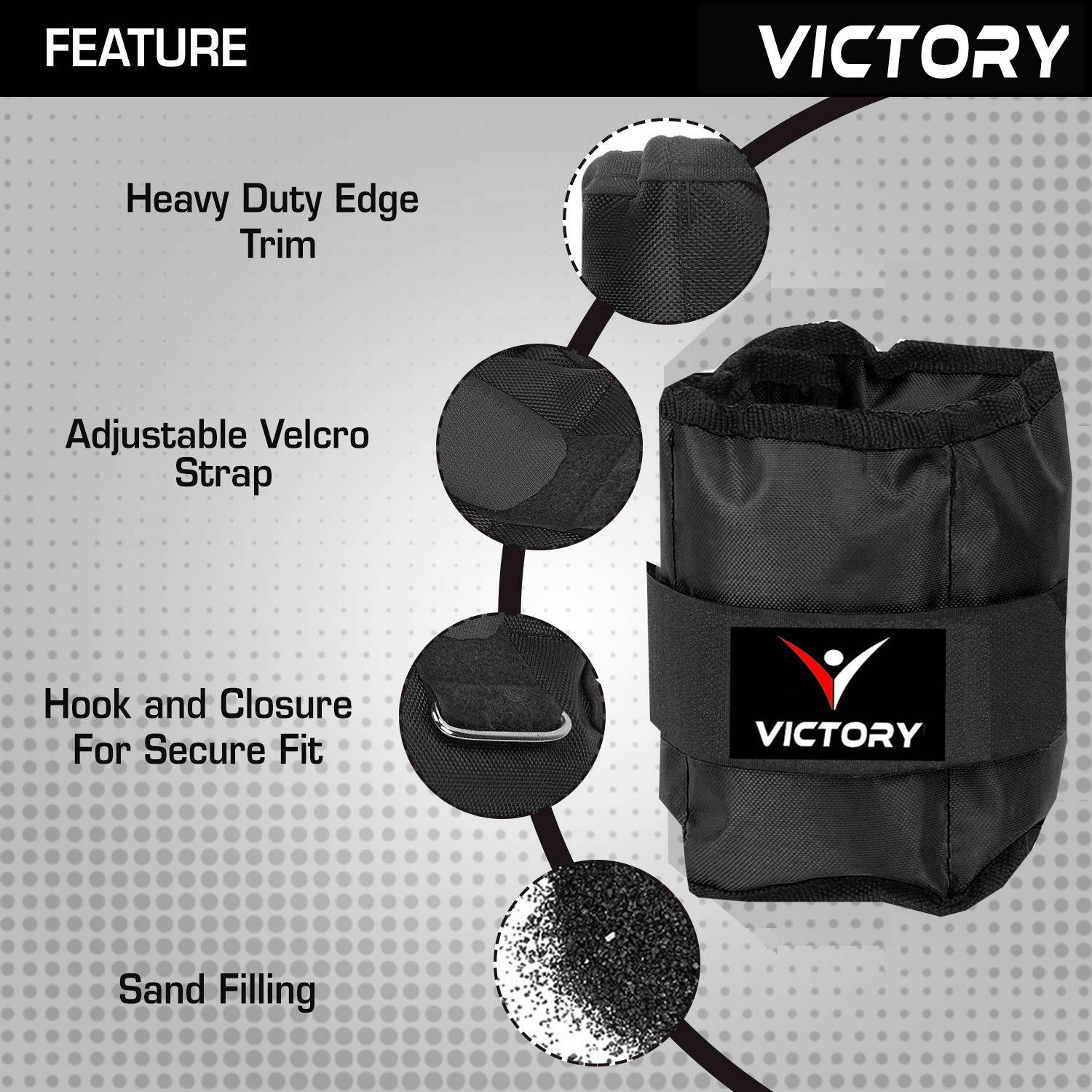 Victory Black Ankle Weights 500 gm Pair - Image 3