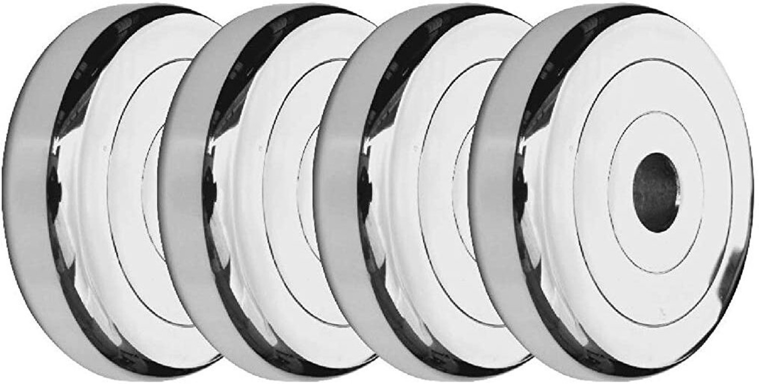 Image of YMD Pair of 1KG x 4 Steel Gym Plates, Steel Weight Plates or Dumbbell Plates Silver Weight Plate