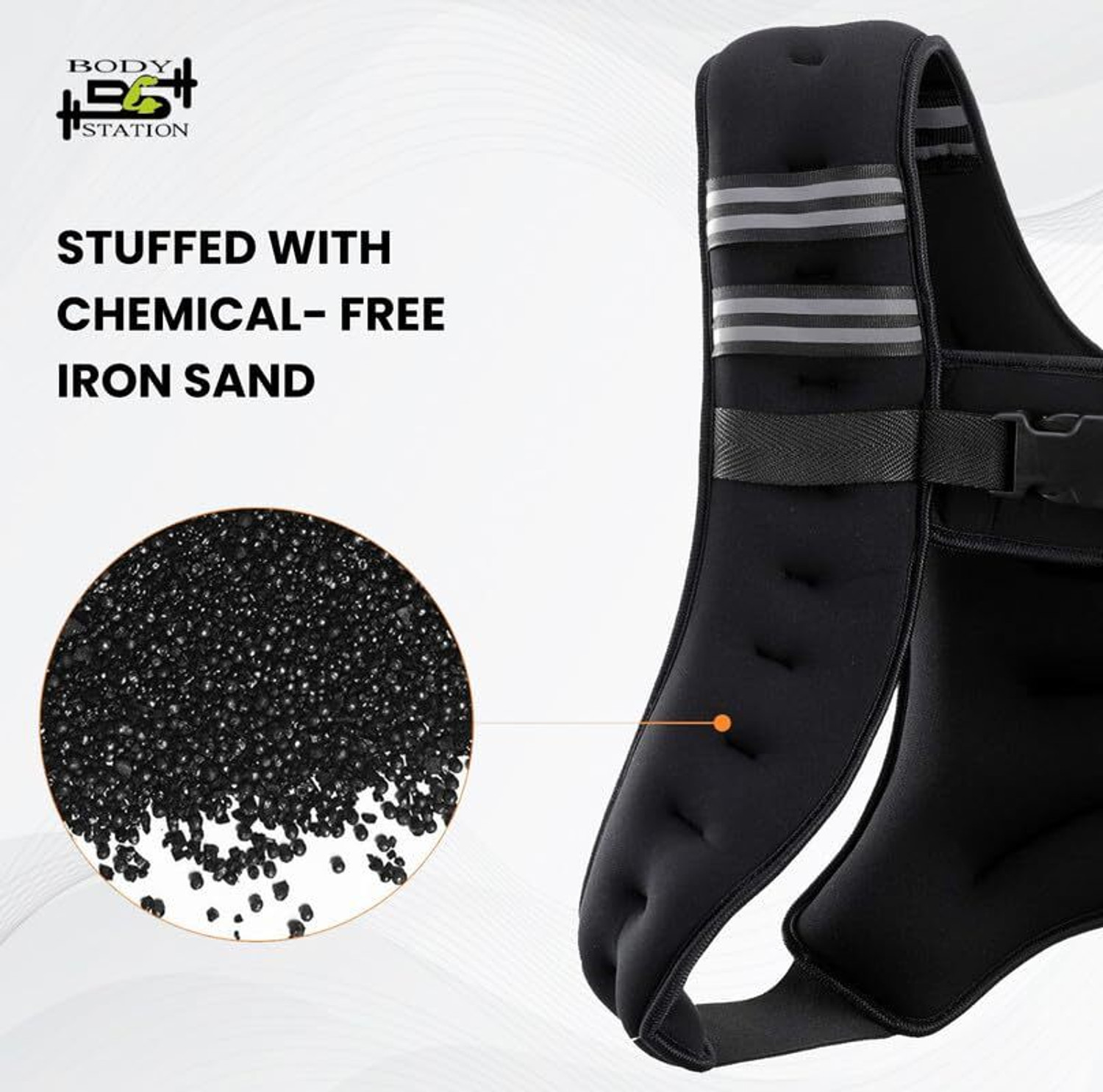 Image of Bodystation Neoprene Weighted Vest Black Weight Vest (5 kg)