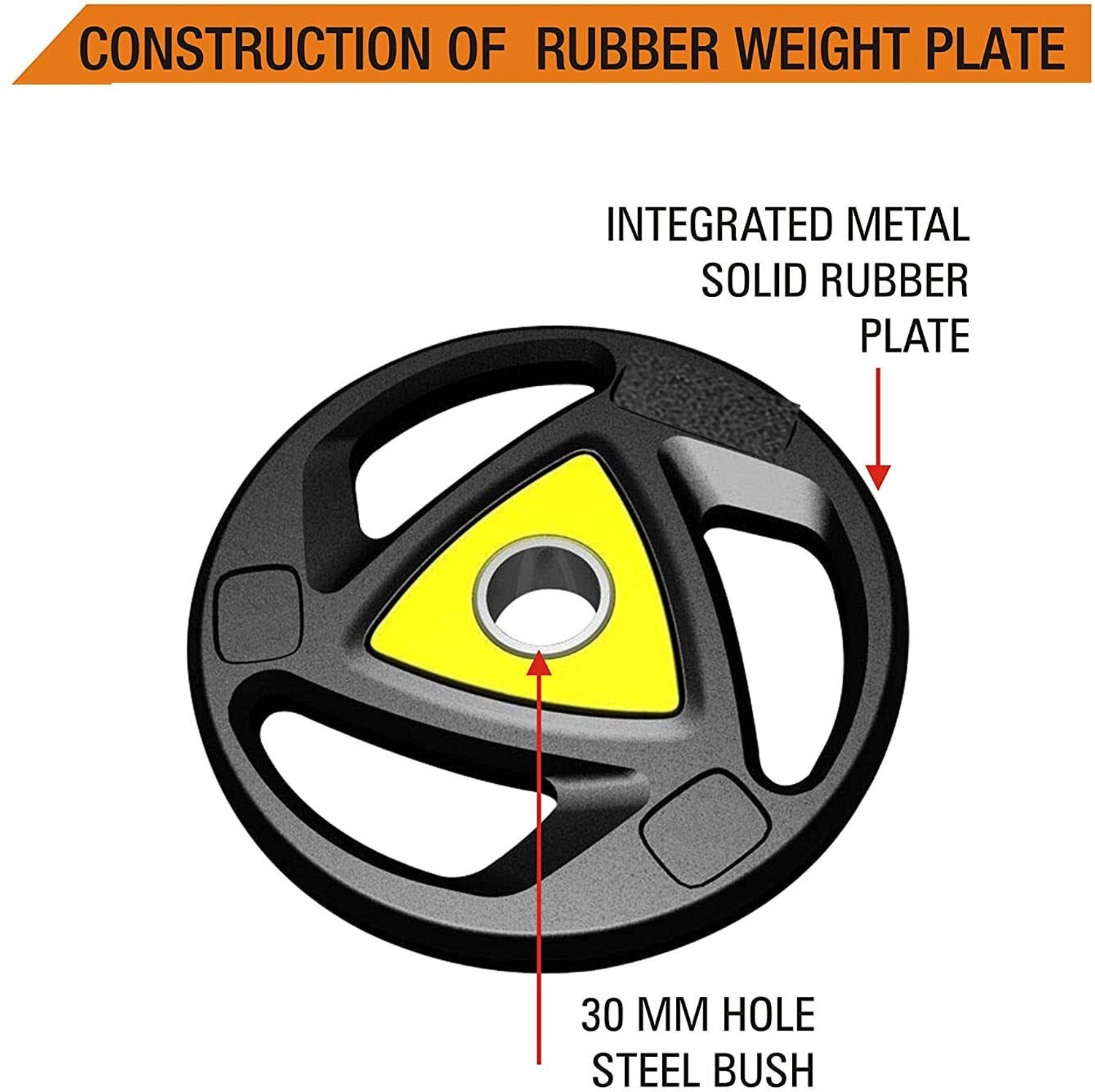 Image of YMD 60 kg Professional Metal Integrated Rubber Plates (2.5X4 5x4 15X2) 4FT Curl, 5FT Strt Home Gym Combo