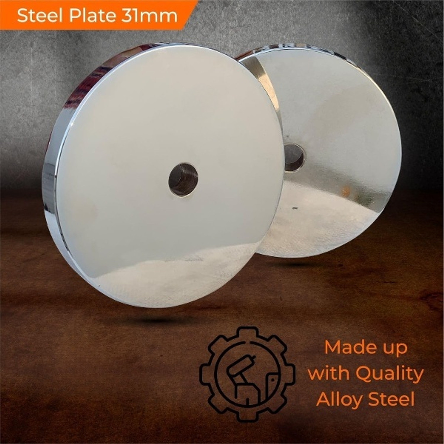 Image of YMD Pair of 1KG x 2Pc, 2KG x 2Pc Chrome Plated Steel Gym Plates, Steel Weight Plates Silver Weight Plate