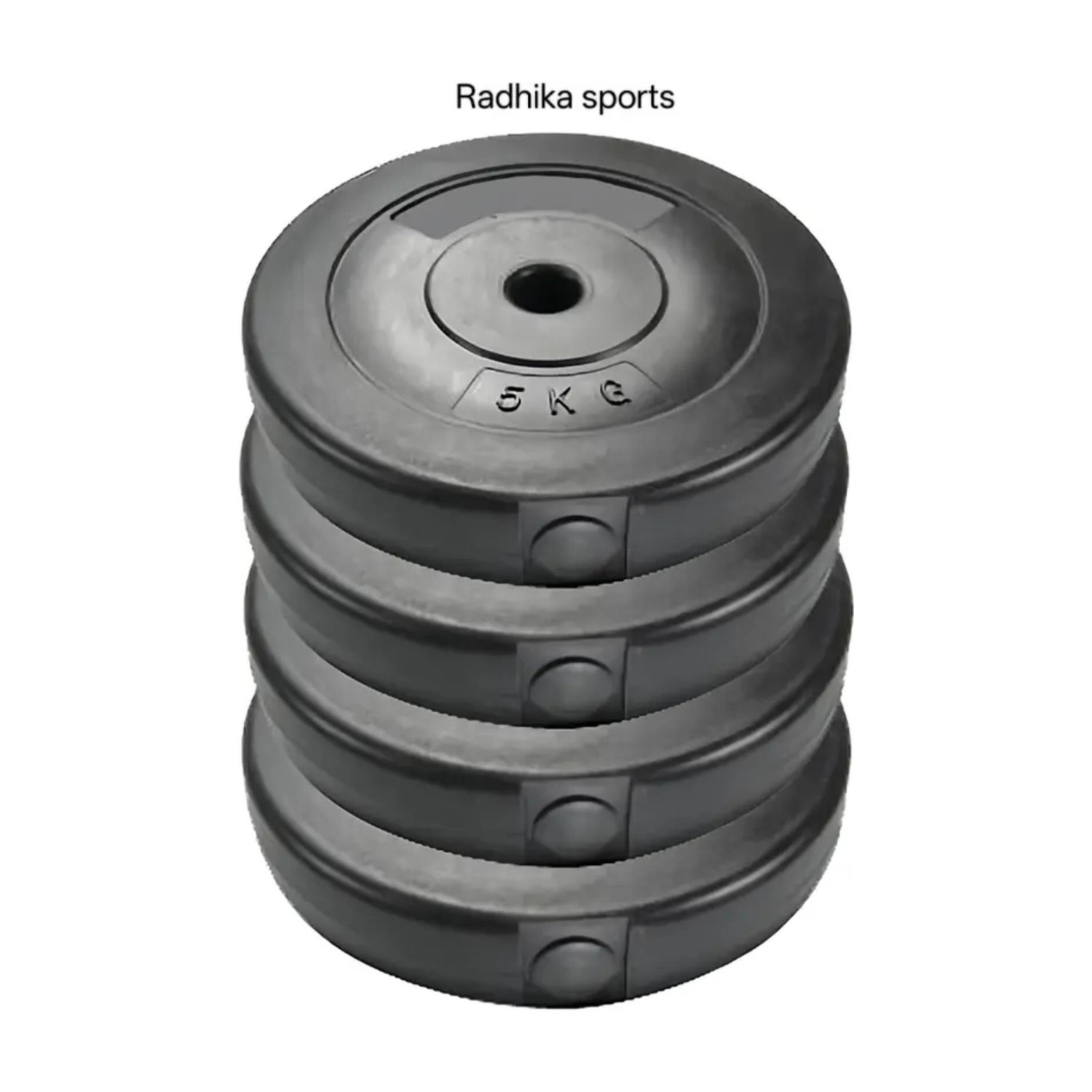 Radhikasports 20 Kg (4*5)PVC Weight Plate (Best Quality for Home Usage) Black Weight Plate