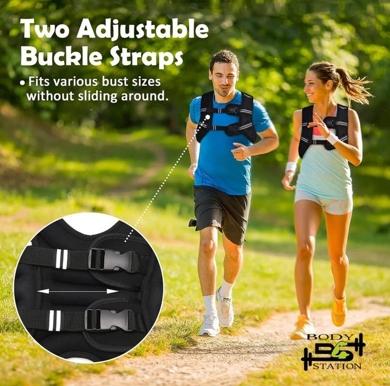 Image of Bodystation Neoprene Weighted Vest Black Weight Vest (5 kg)