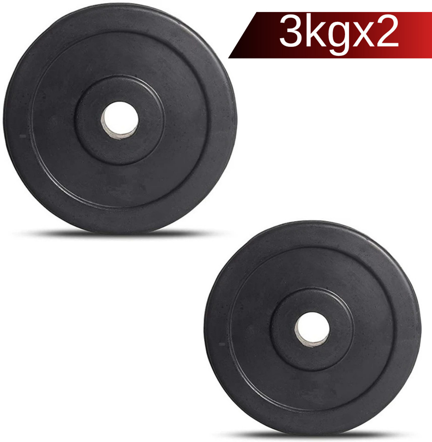 Image of FIRE FITNESS Rubber Gym Plate for Strength Training | Gym Set for Home Black Weight Plate (6 kg)