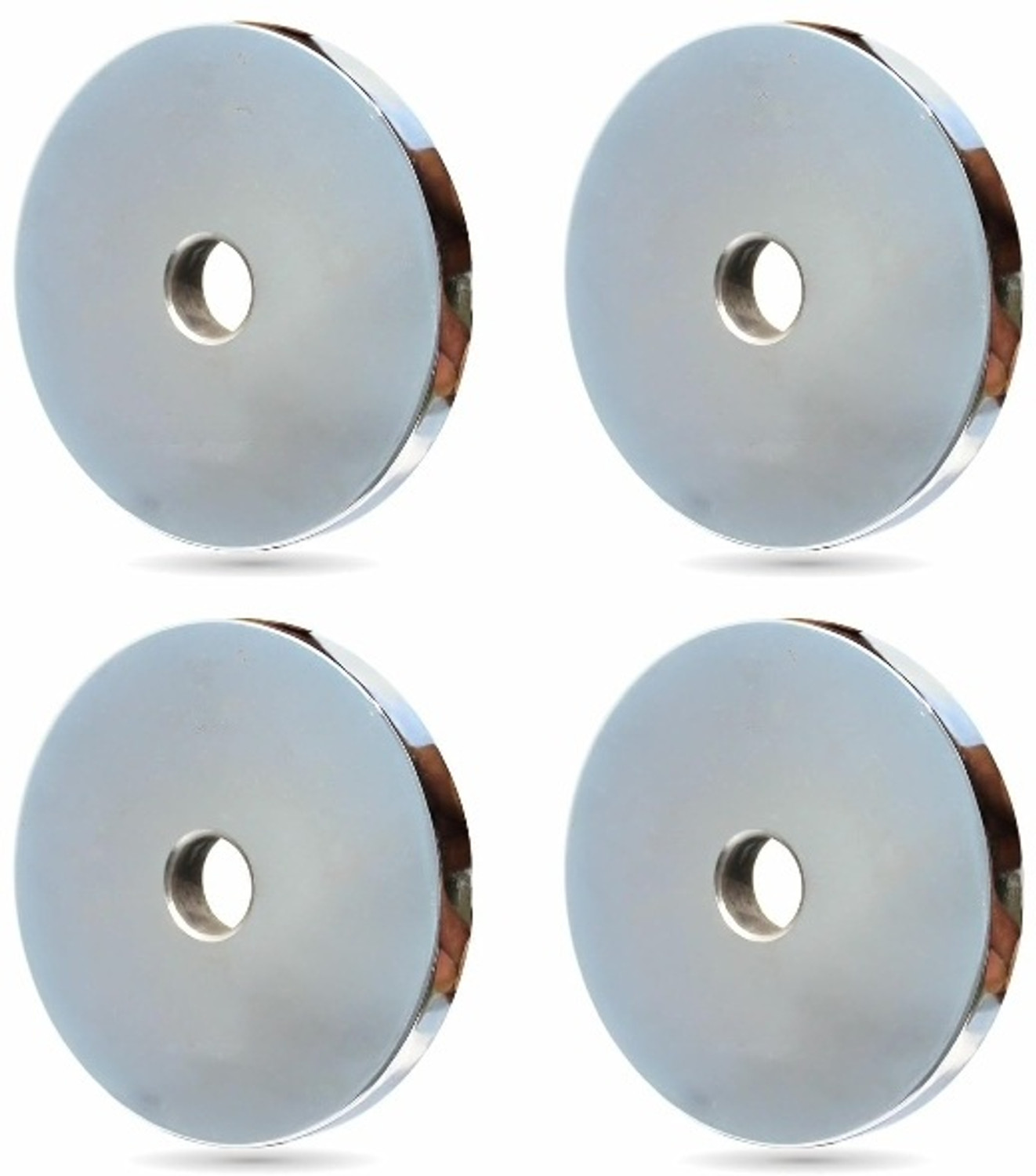 Image of YMD Pair of 1KG x 2Pc, 2KG x 2Pc Chrome Plated Steel Gym Plates, Steel Weight Plates Silver Weight Plate