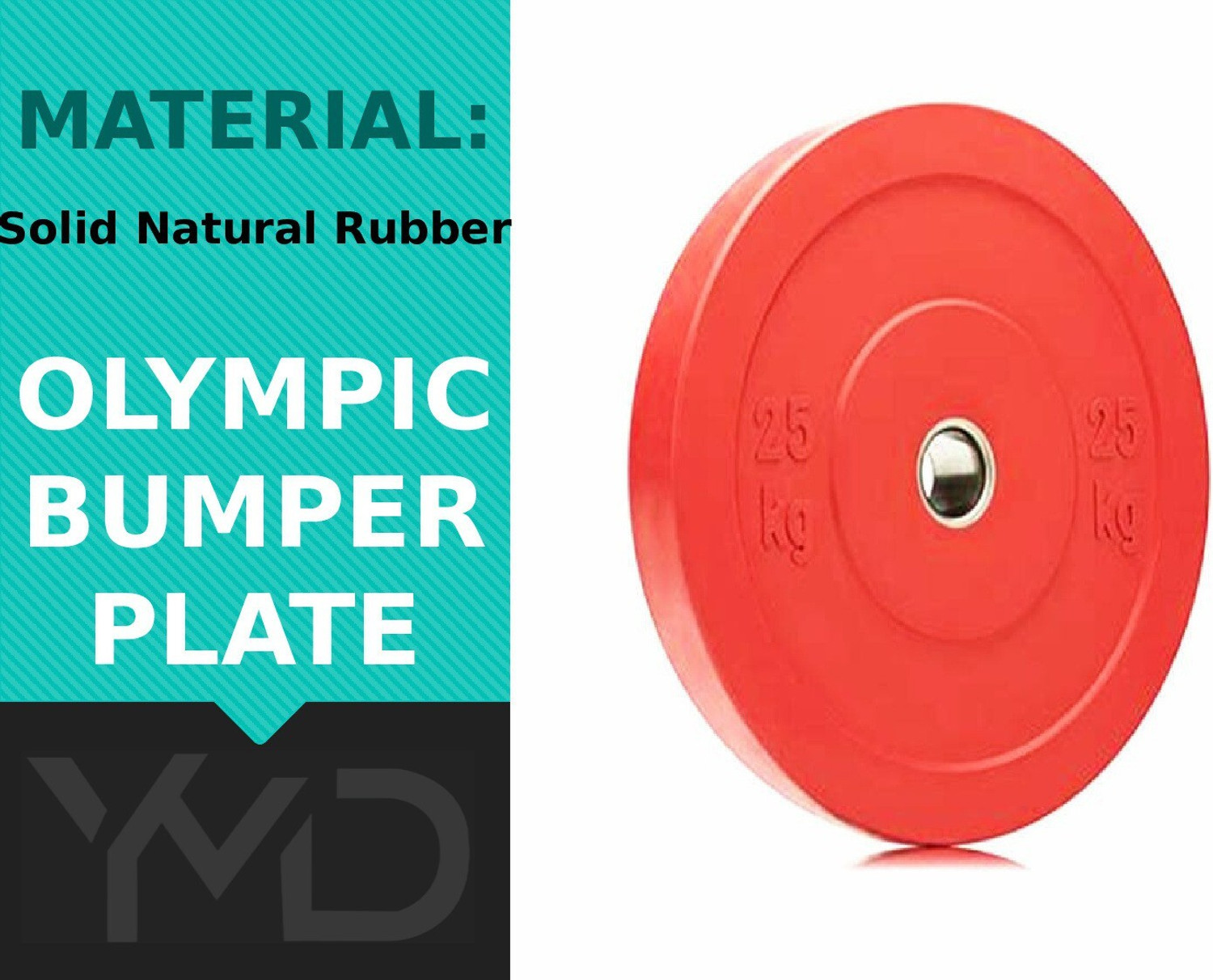 Image of YMD 10 kg Olympic Bumper Plates 5KGX2pc | Rubber Bumper Weight Plates with 50 mm Dia Home Gym Combo