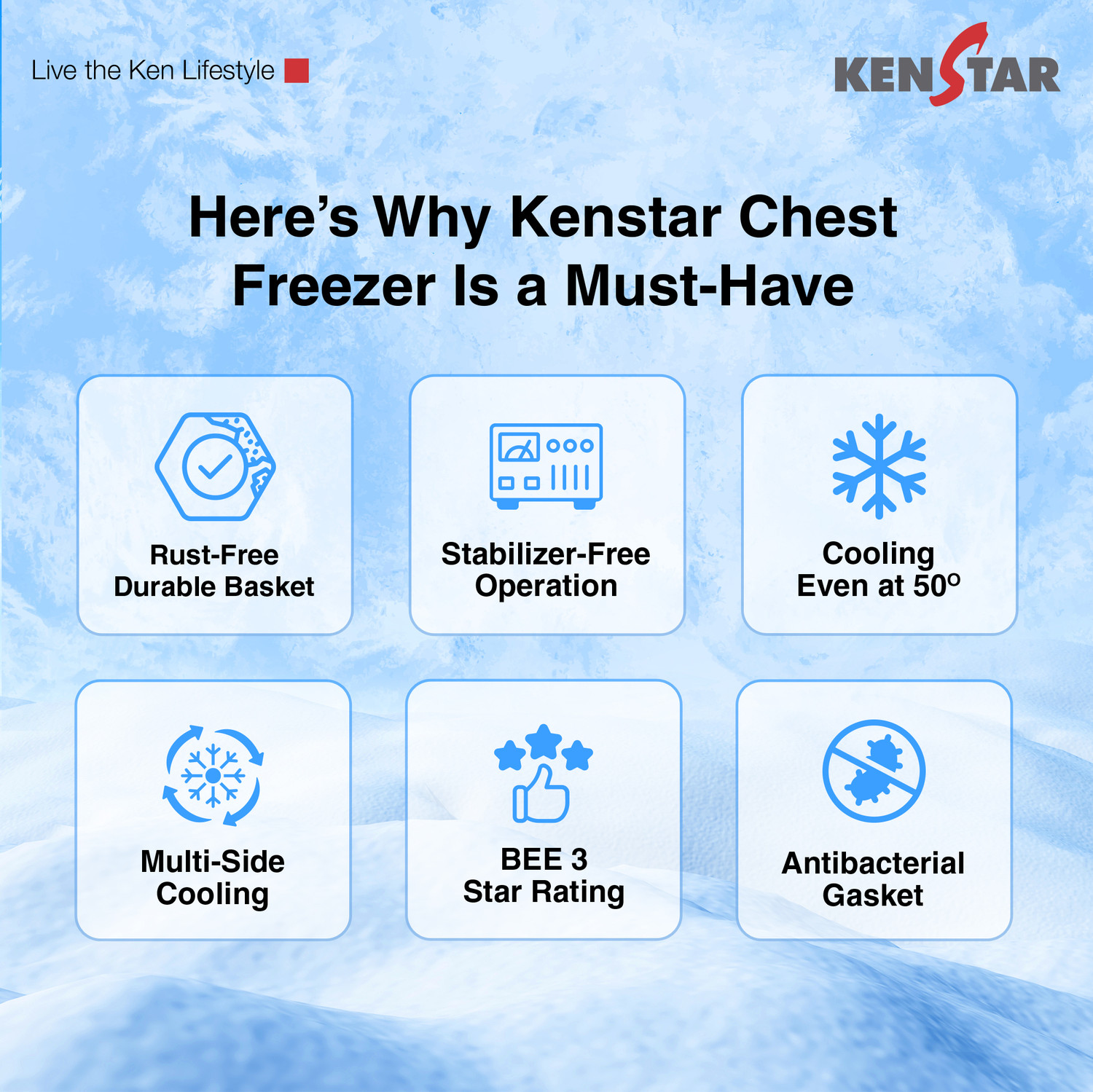 Image of Kenstar 323.0 L Double Door Standard Deep Freezer