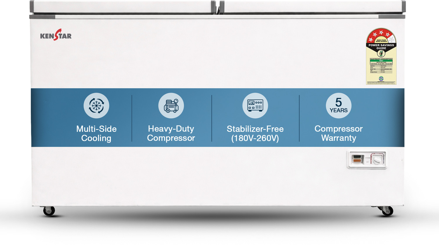 Image of Kenstar 429.0 L Double Door Standard Deep Freezer