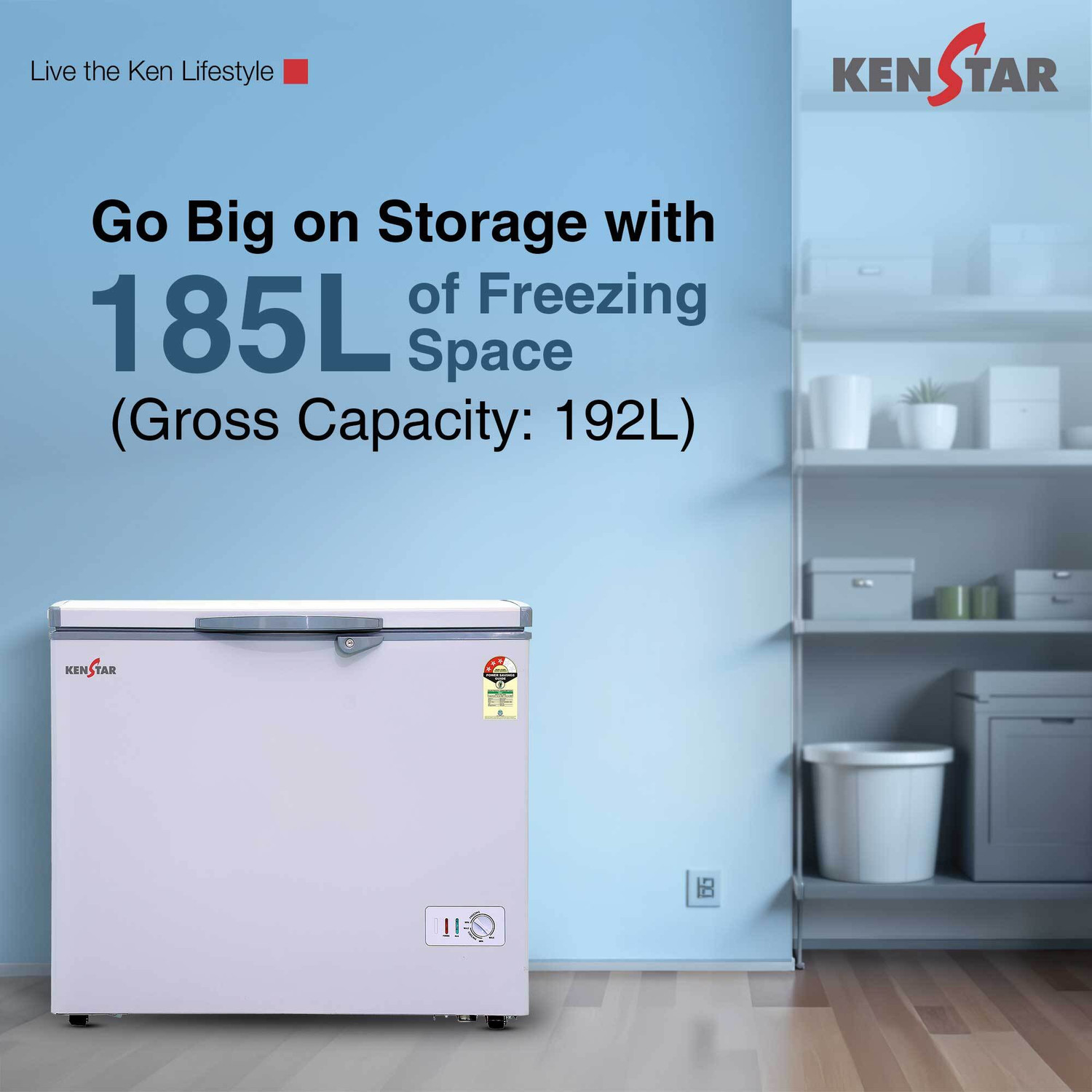 Image of Kenstar 192 L Single Door Standard Deep Freezer