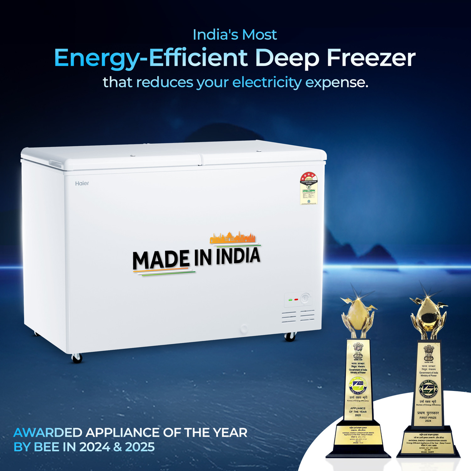 Image of Haier 310 L Double Door Standard Deep Freezer