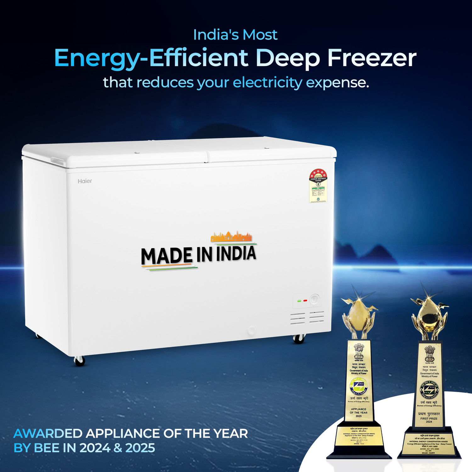 Image of Haier 383 L Double Door Standard Deep Freezer