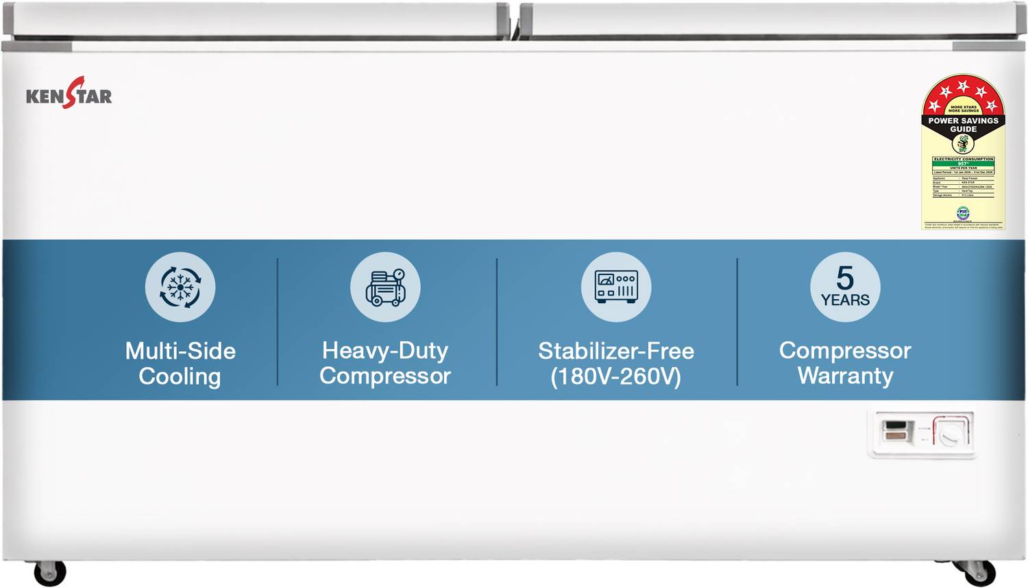 Kenstar 513.0 L Double Door Standard Deep Freezer Price in India