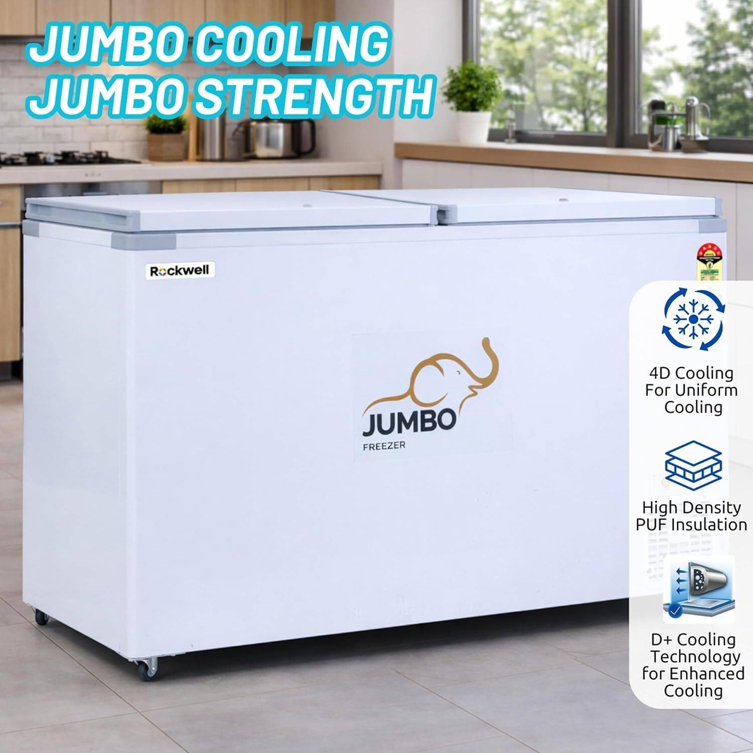 Rockwell 550 L Double Door Standard Deep Freezer Price in India