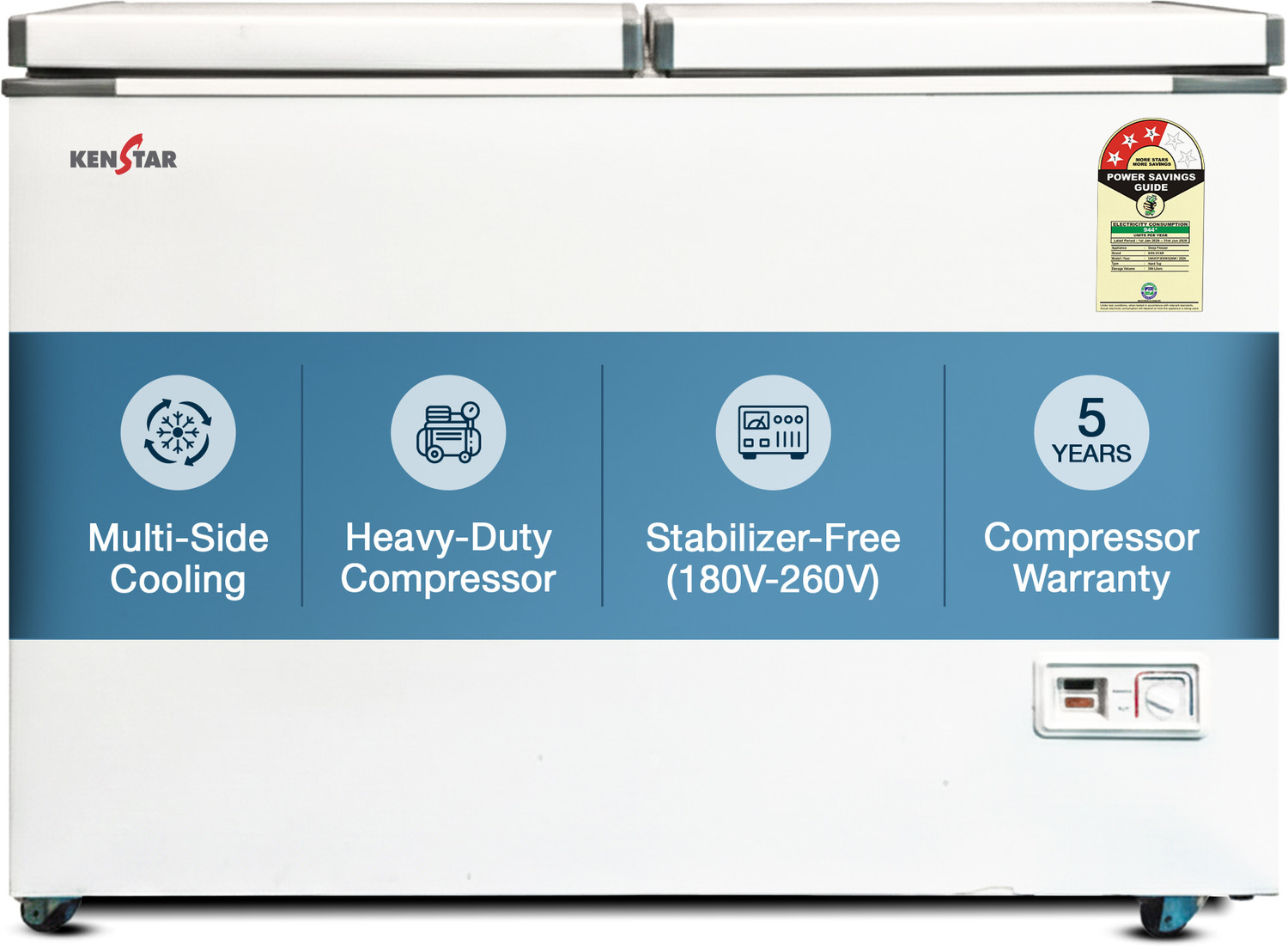 Image of Kenstar 323.0 L Double Door Standard Deep Freezer