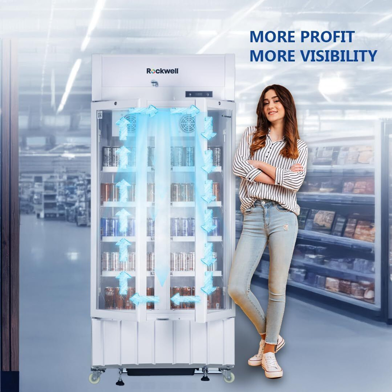 Image of Rockwell 600 L Double Door Upright Freezer