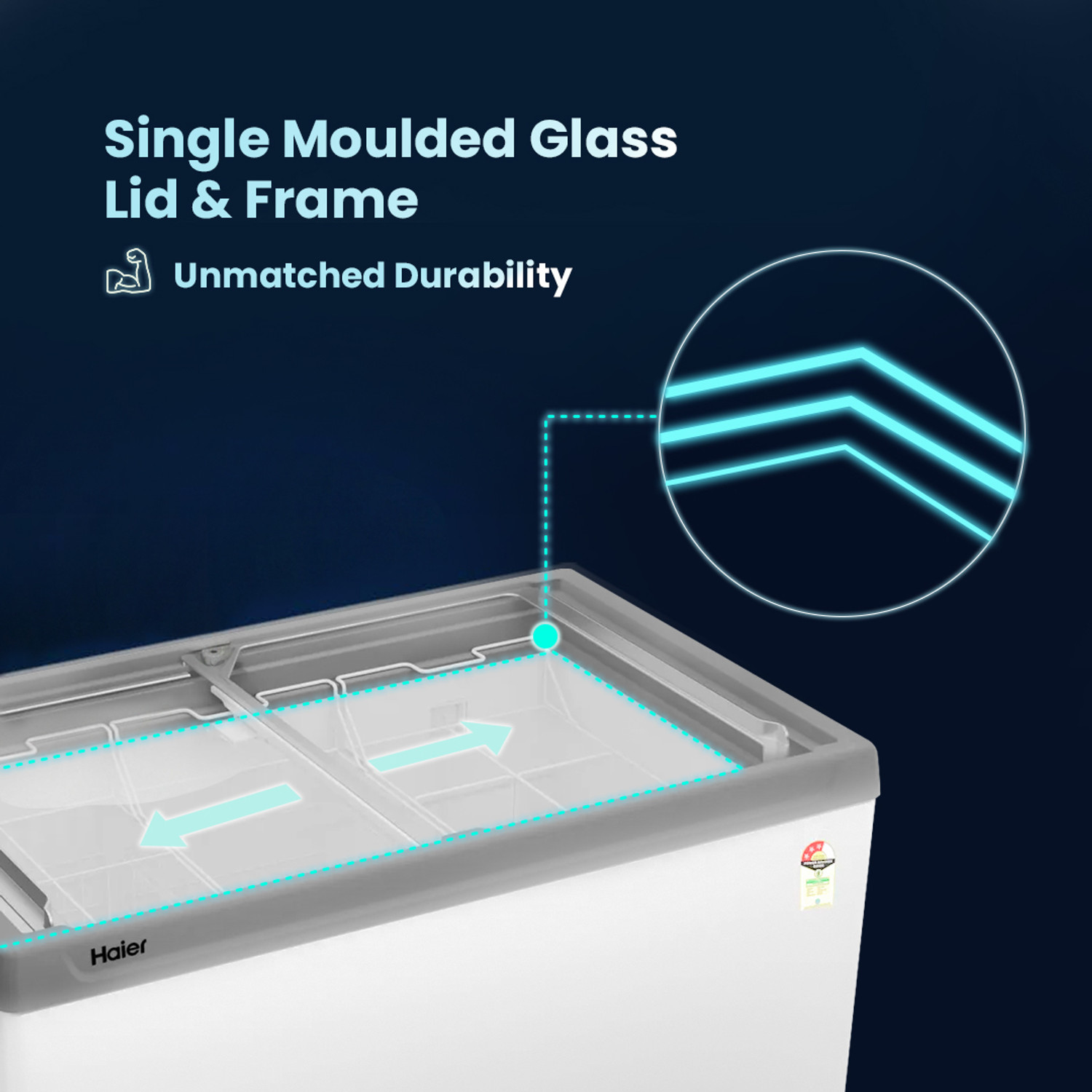 Image of Haier 295 L Double Door Glass Top Deep Freezer