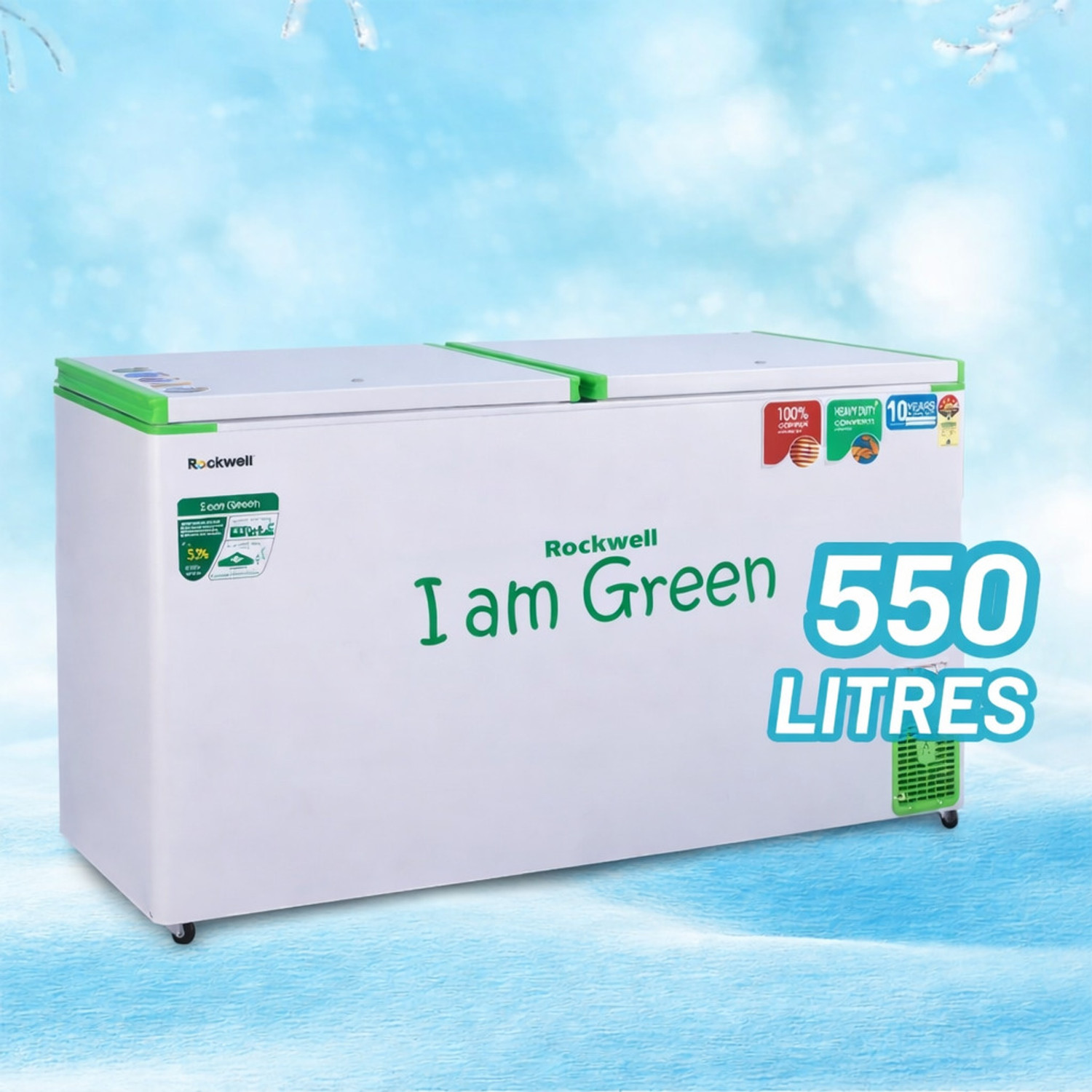 Image of Rockwell 550 L Double Door Standard Deep Freezer