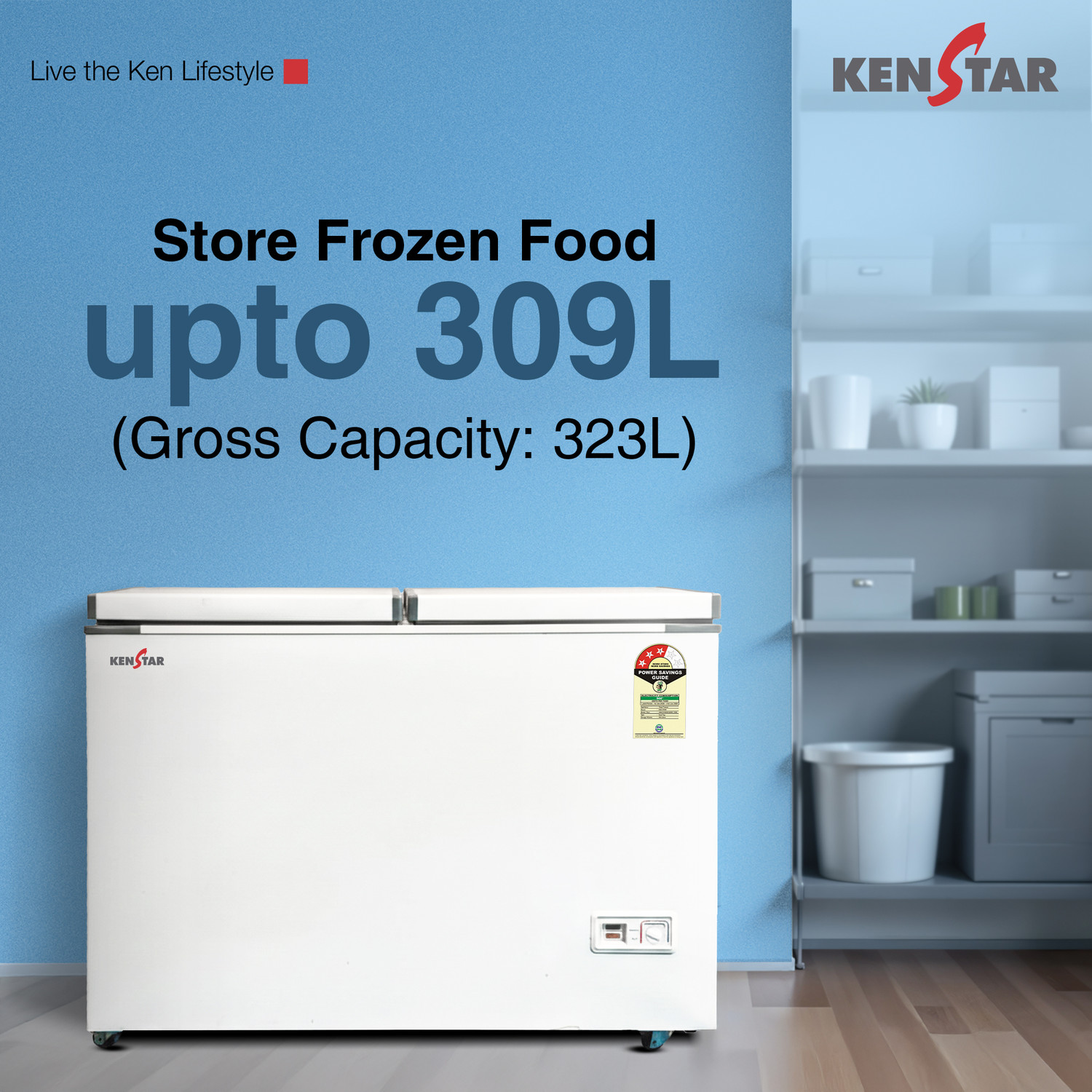 Image of Kenstar 323.0 L Double Door Standard Deep Freezer