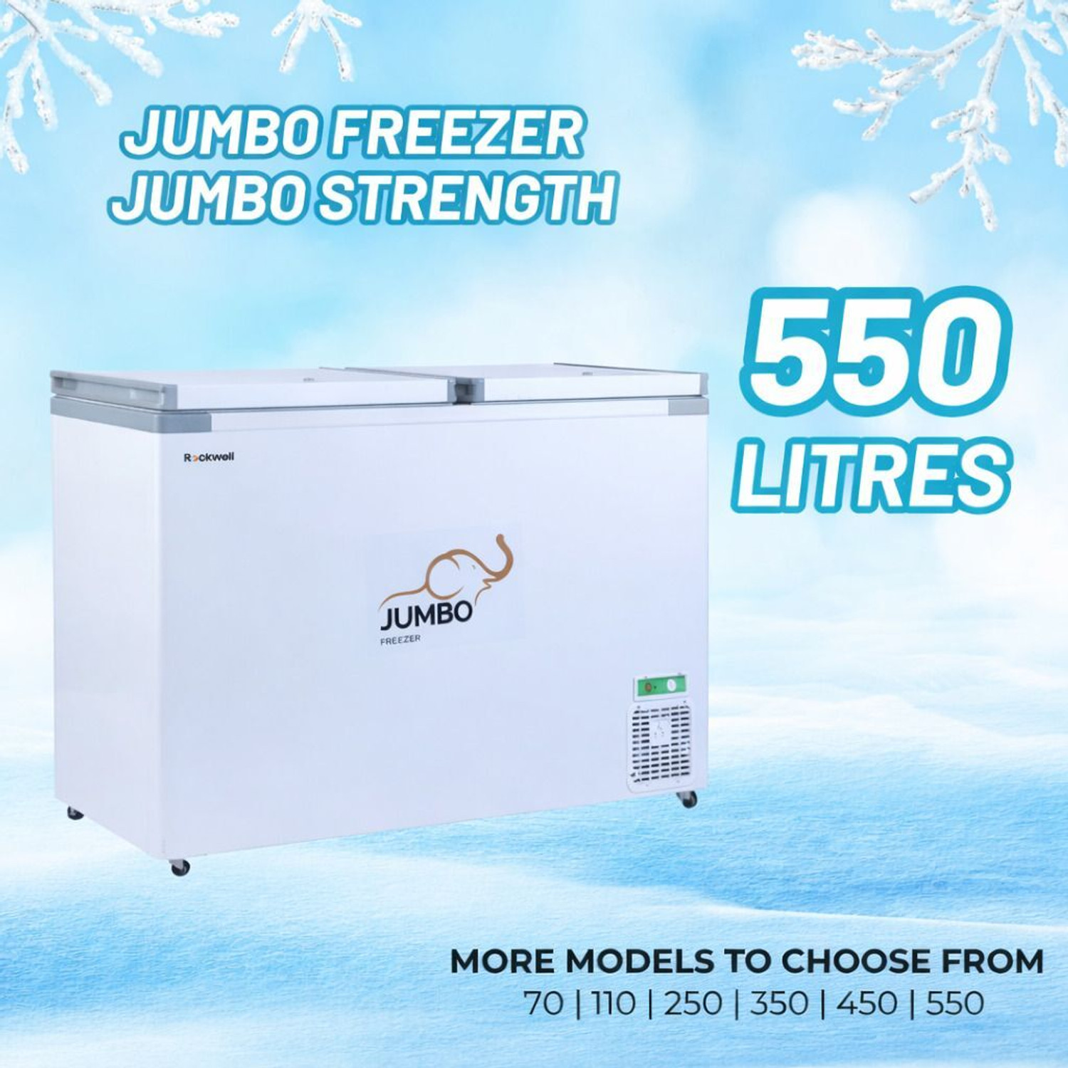 Image of Rockwell 550 L Double Door Standard Deep Freezer