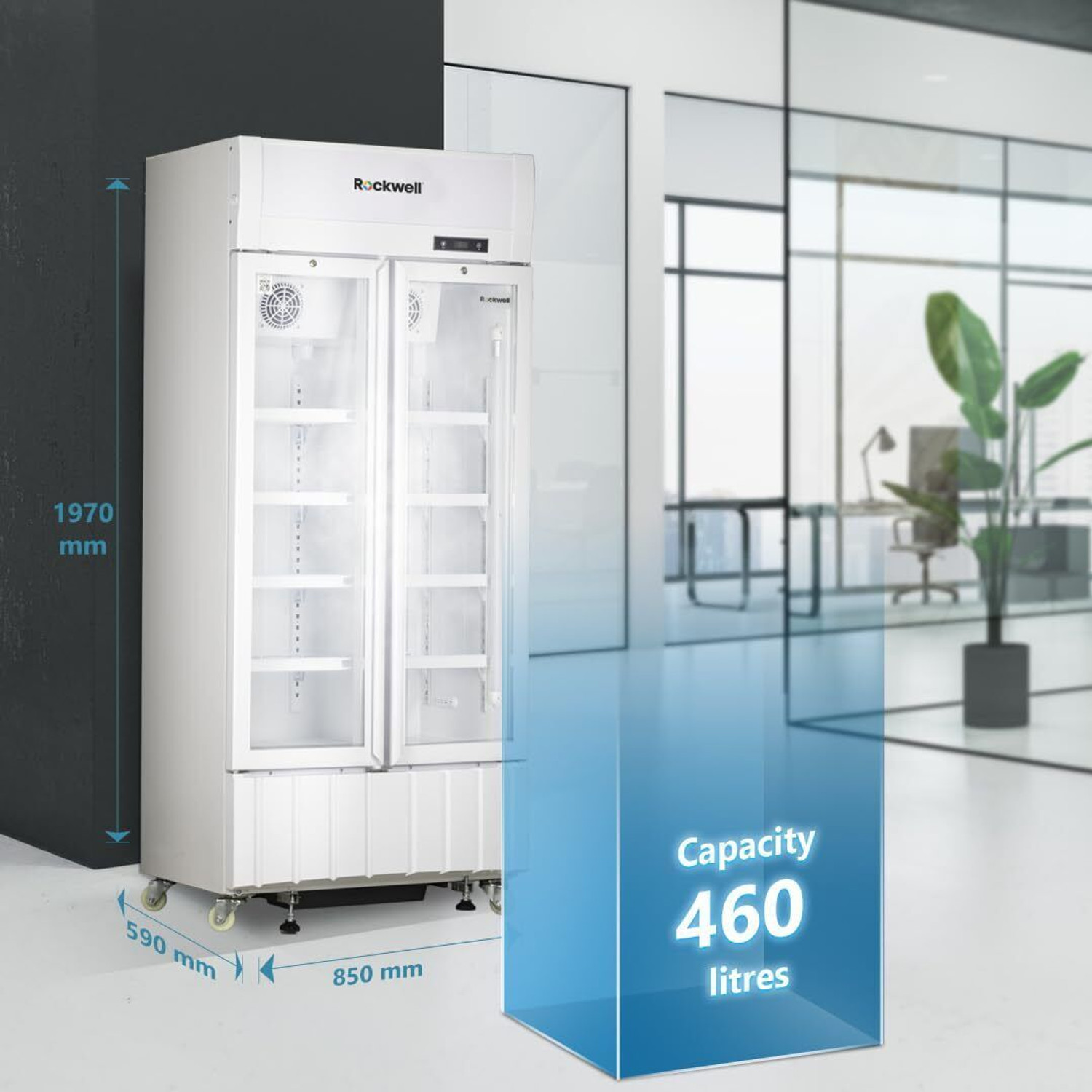 Image of Rockwell 600 L Double Door Upright Freezer