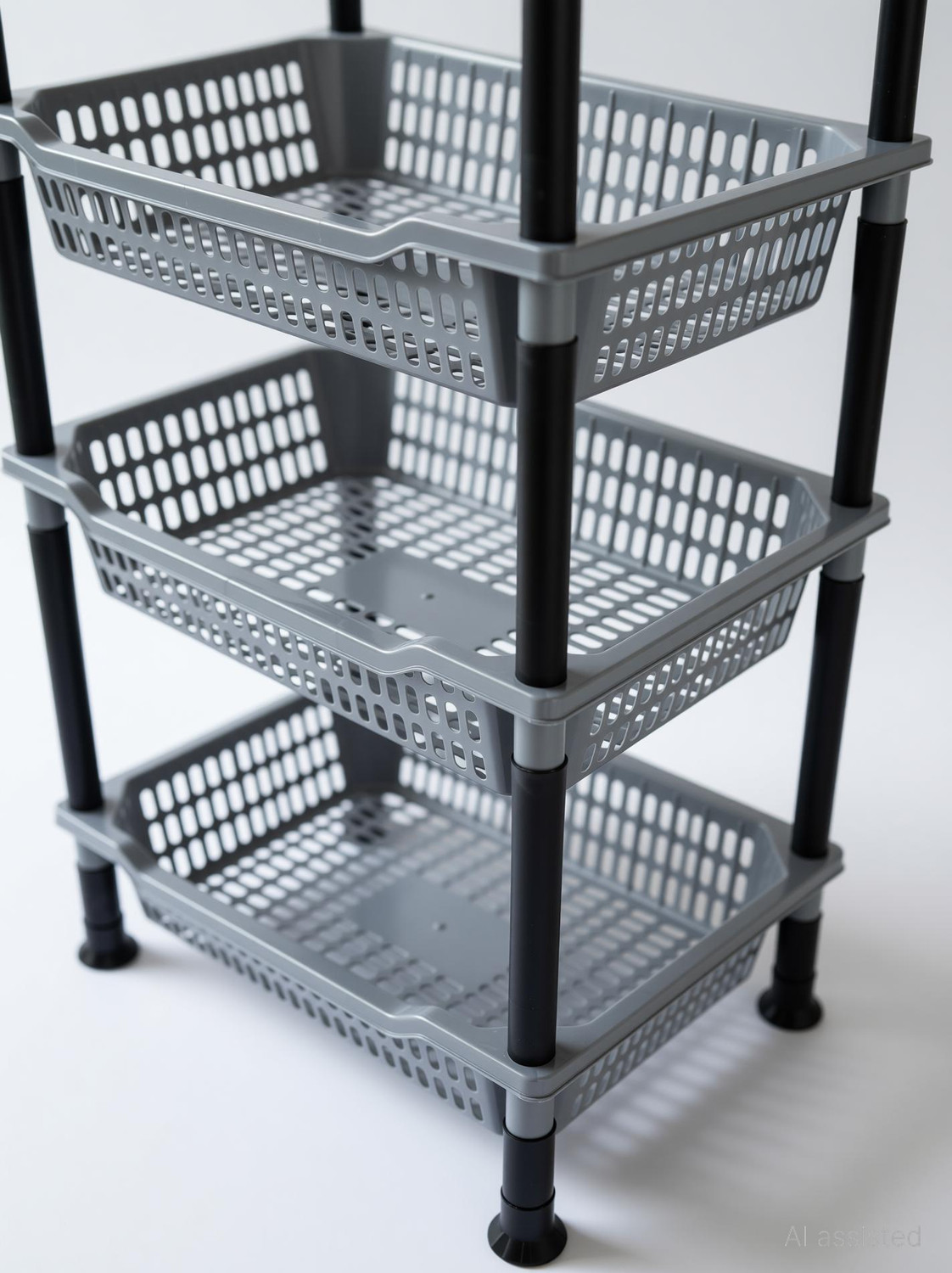 Image of VM BOND Multipurpose 4XL Rectangle Kitchen Storage Folding Rack Plastic Fruit & Vegetable Basket